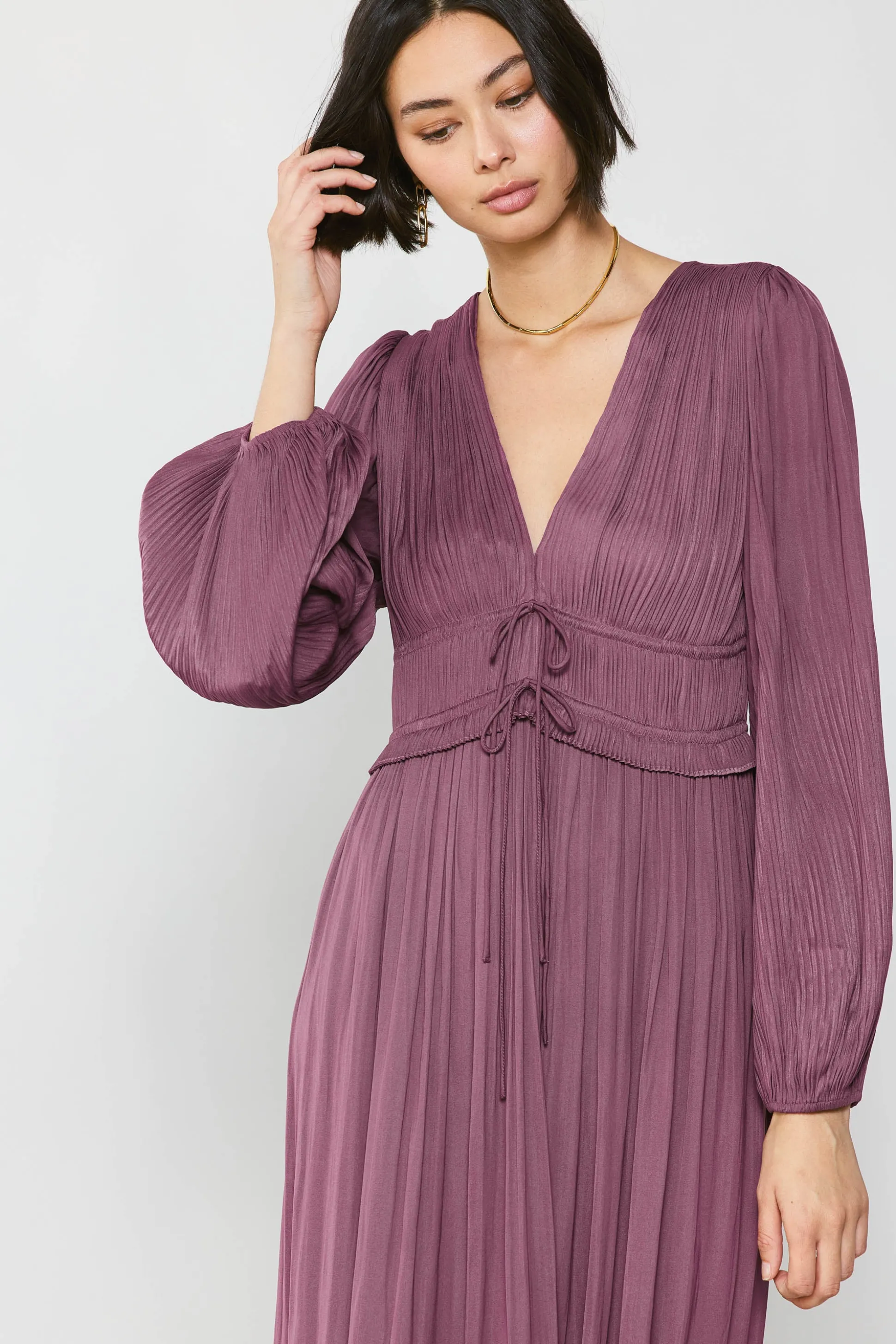 Petite - Sidonie Pleated Maxi Dress<Current Air Sale