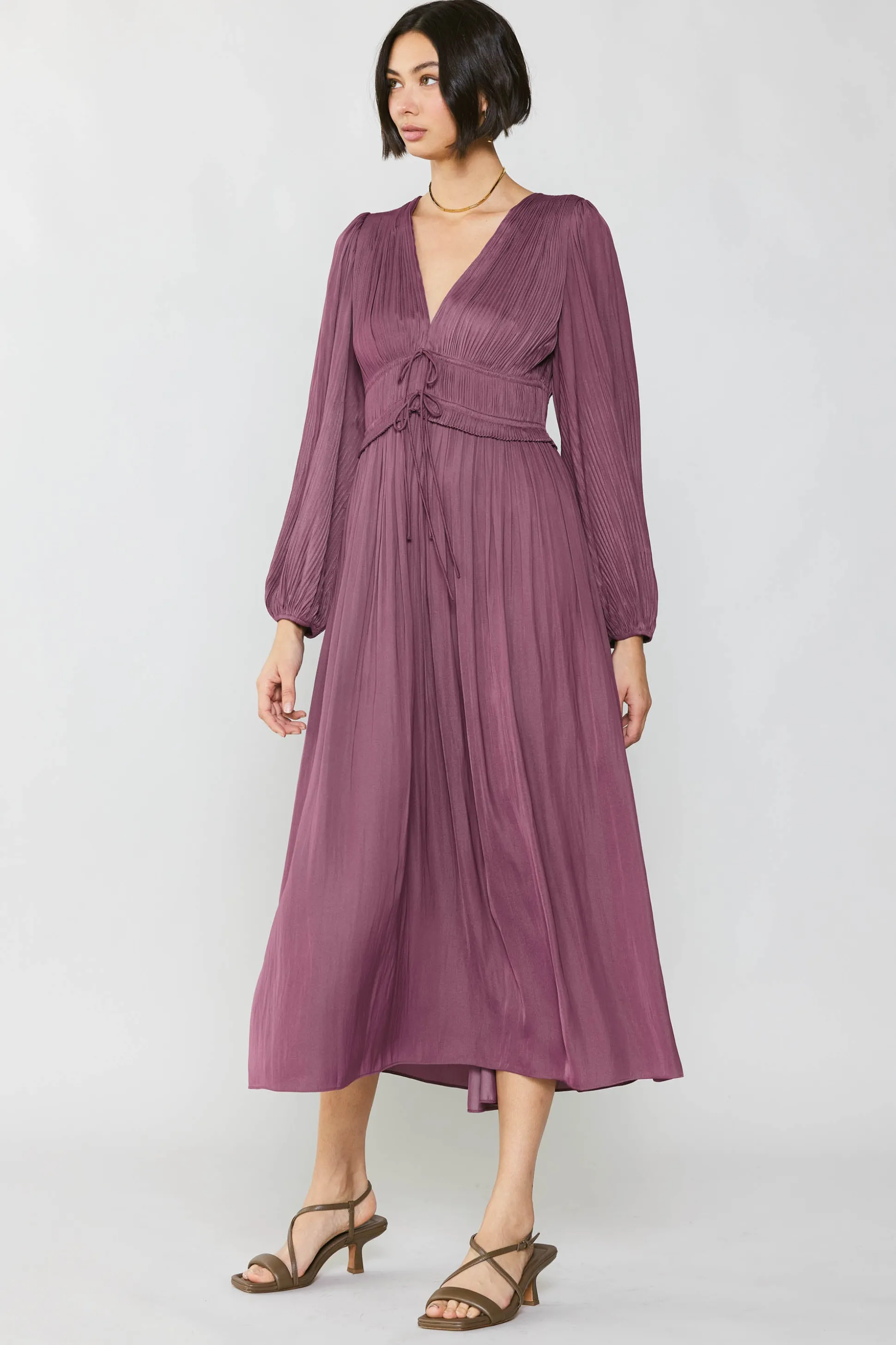 Petite - Sidonie Pleated Maxi Dress<Current Air Sale