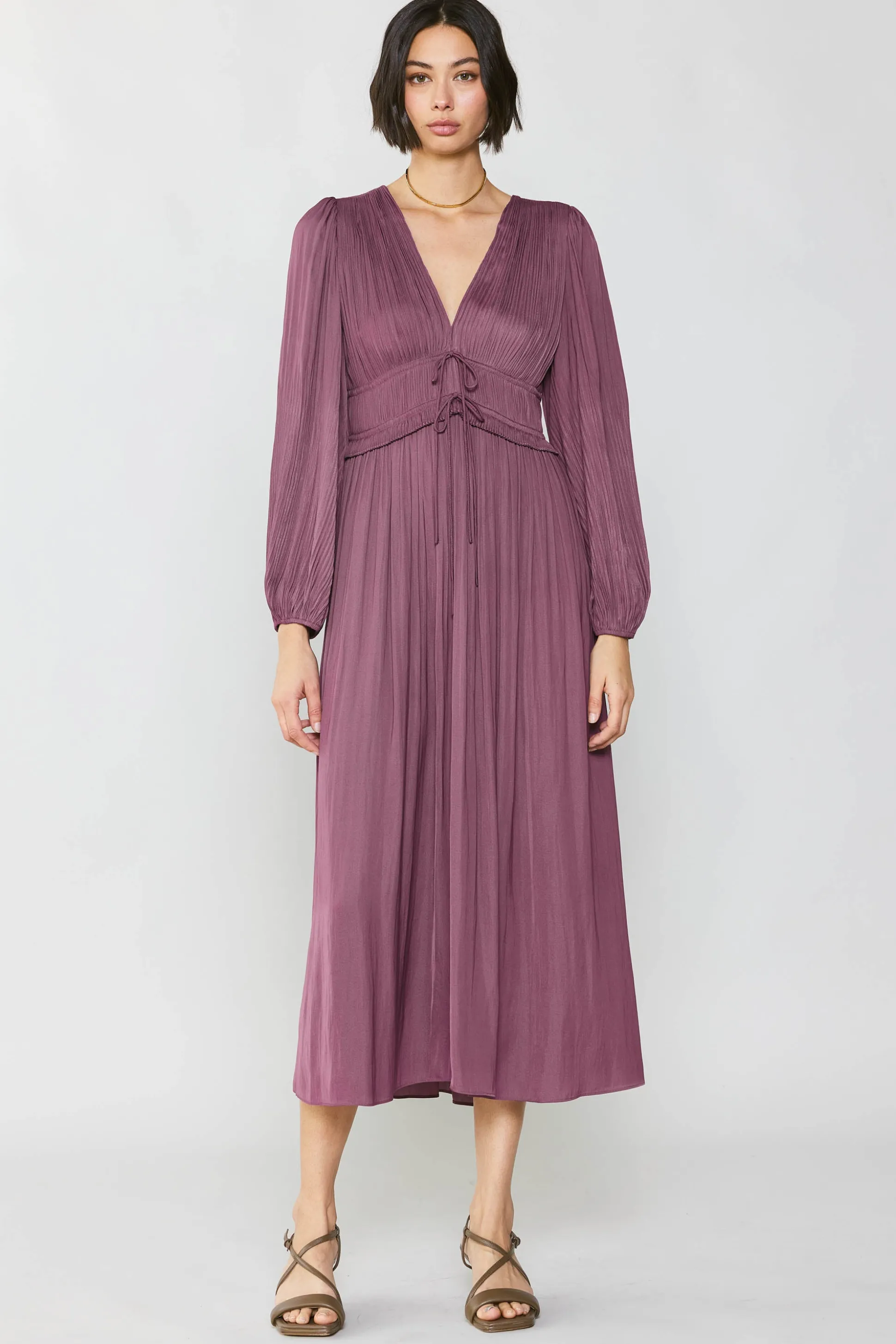 Petite - Sidonie Pleated Maxi Dress<Current Air Sale