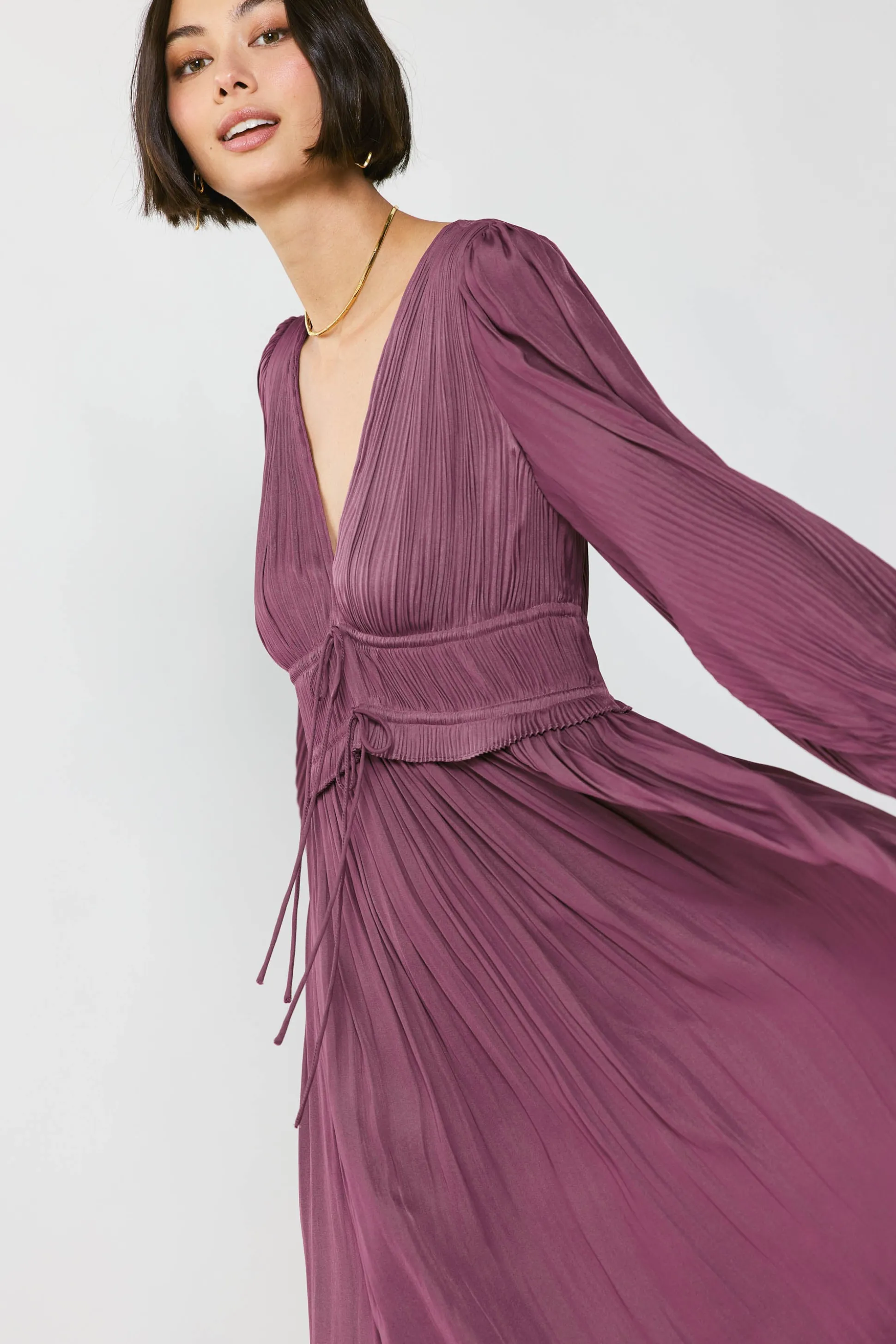 Petite - Sidonie Pleated Maxi Dress<Current Air Sale