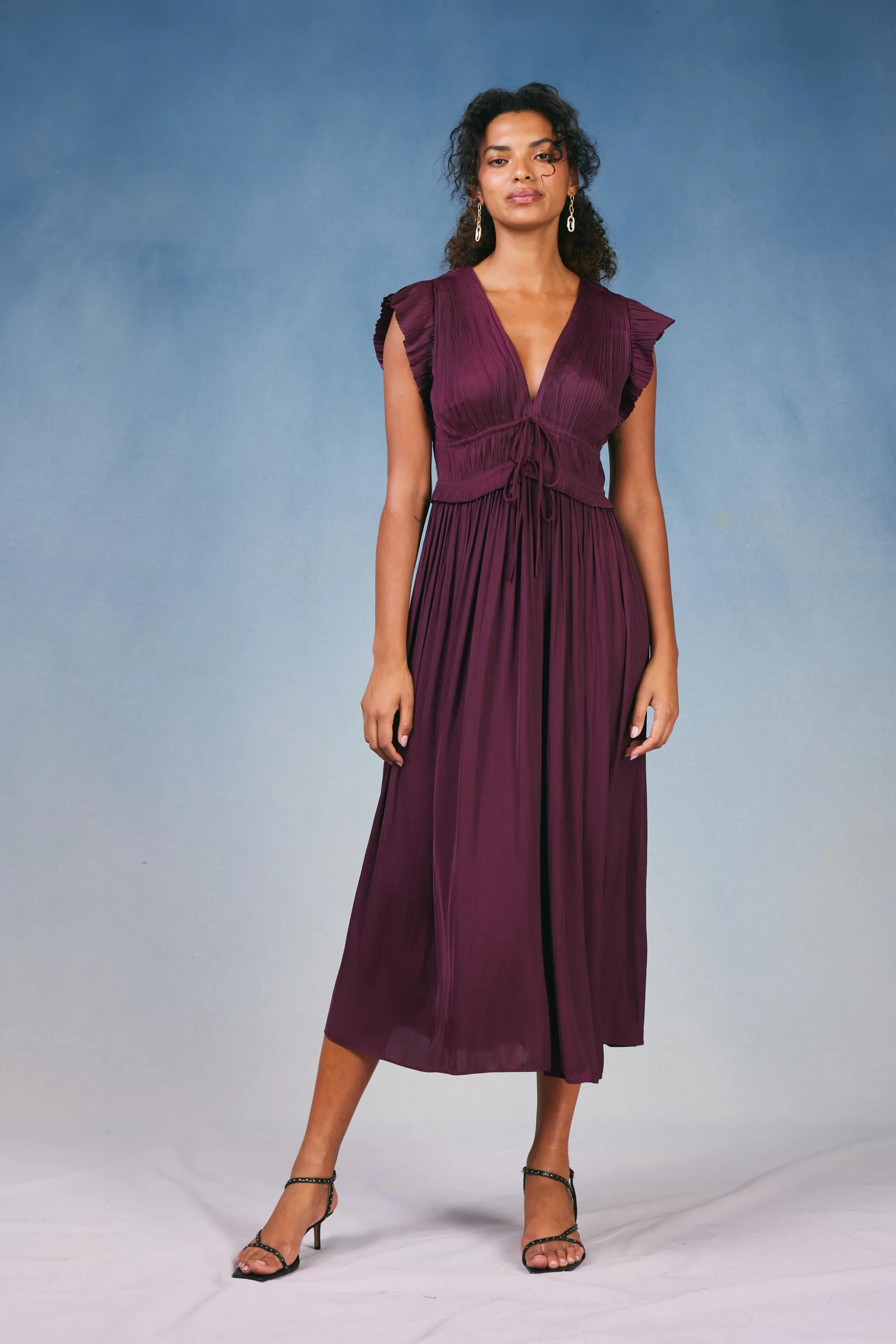 Mara Pleated Maxi Dress<Current Air New