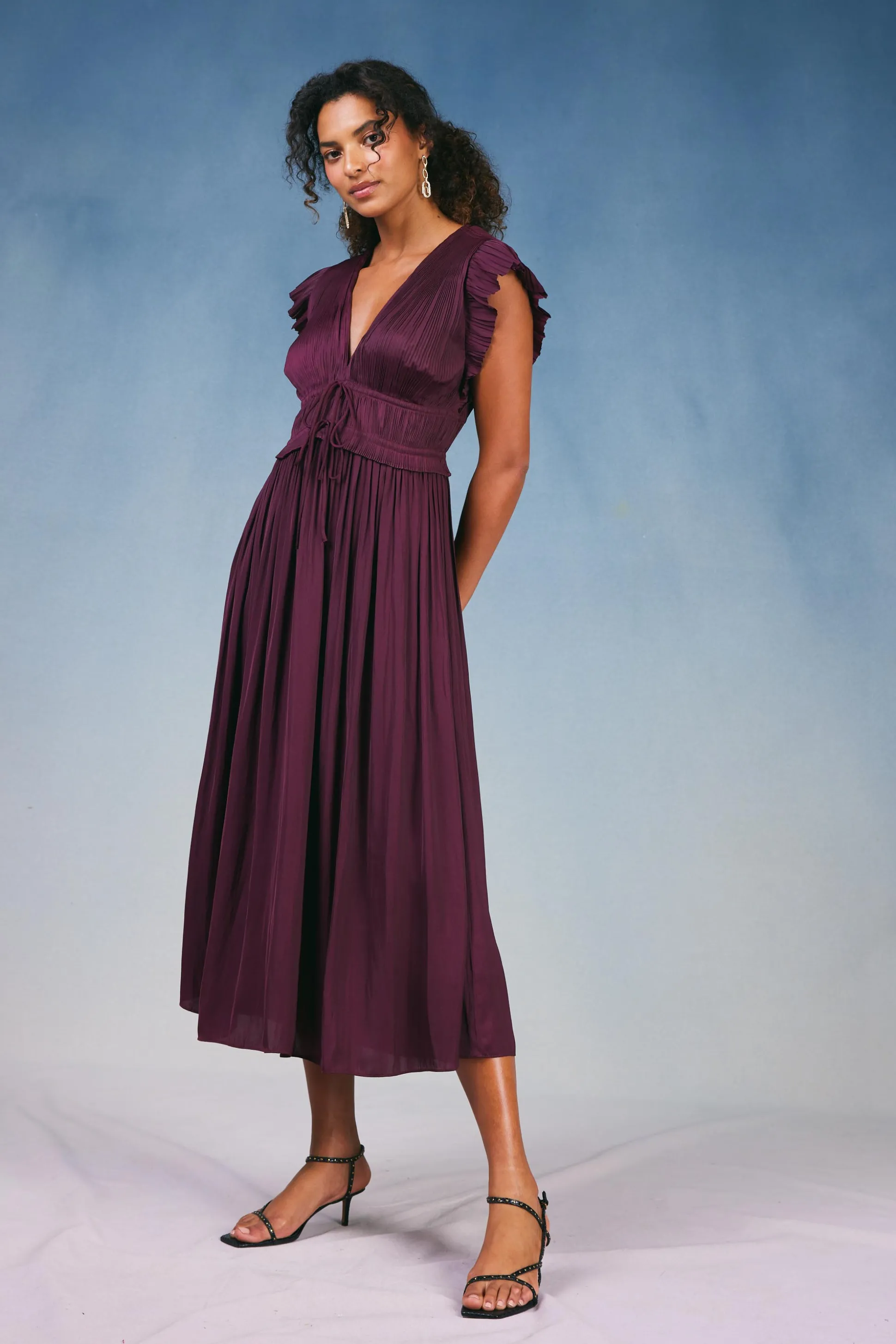 Mara Pleated Maxi Dress<Current Air New