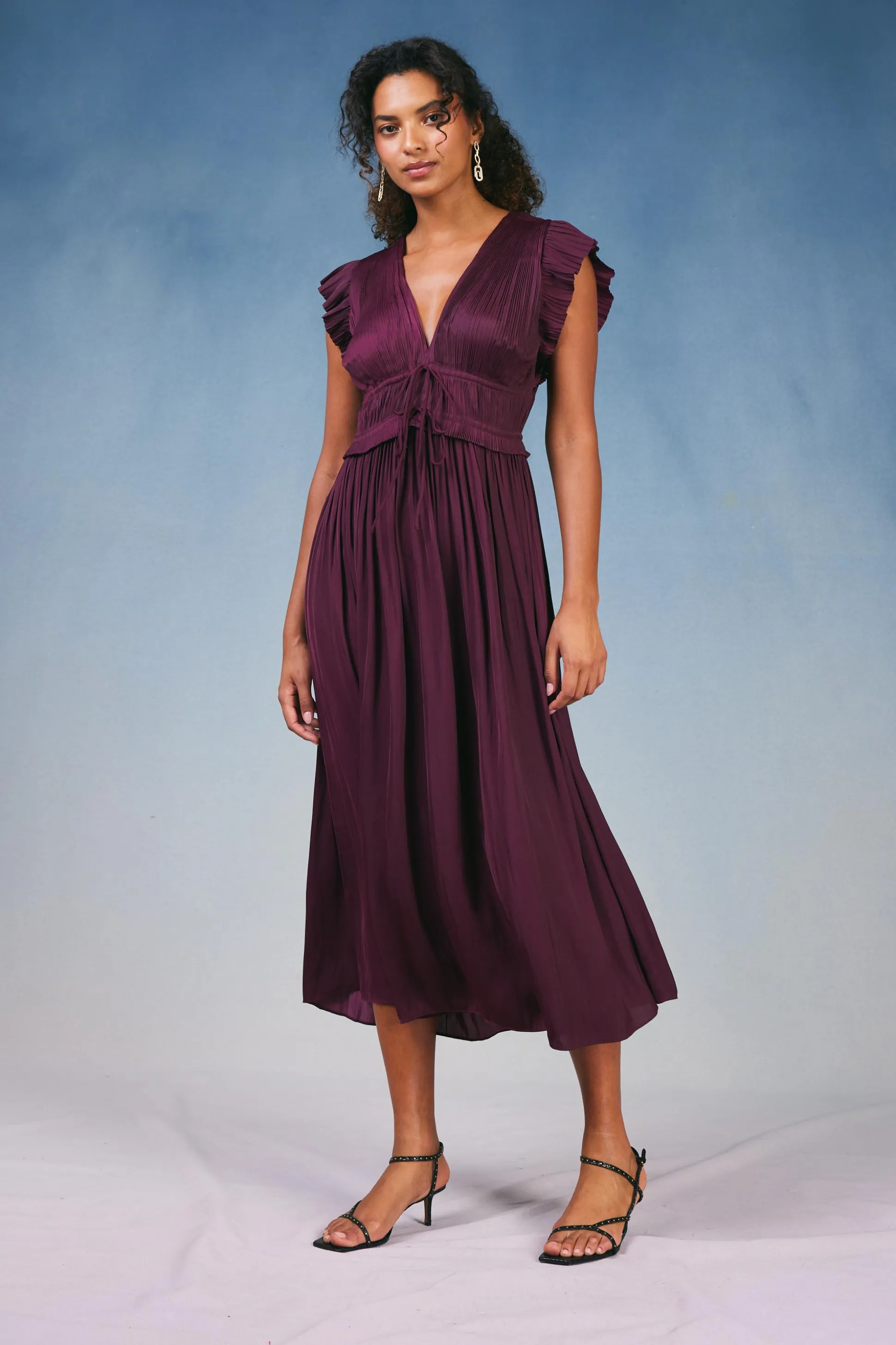 Mara Pleated Maxi Dress<Current Air New