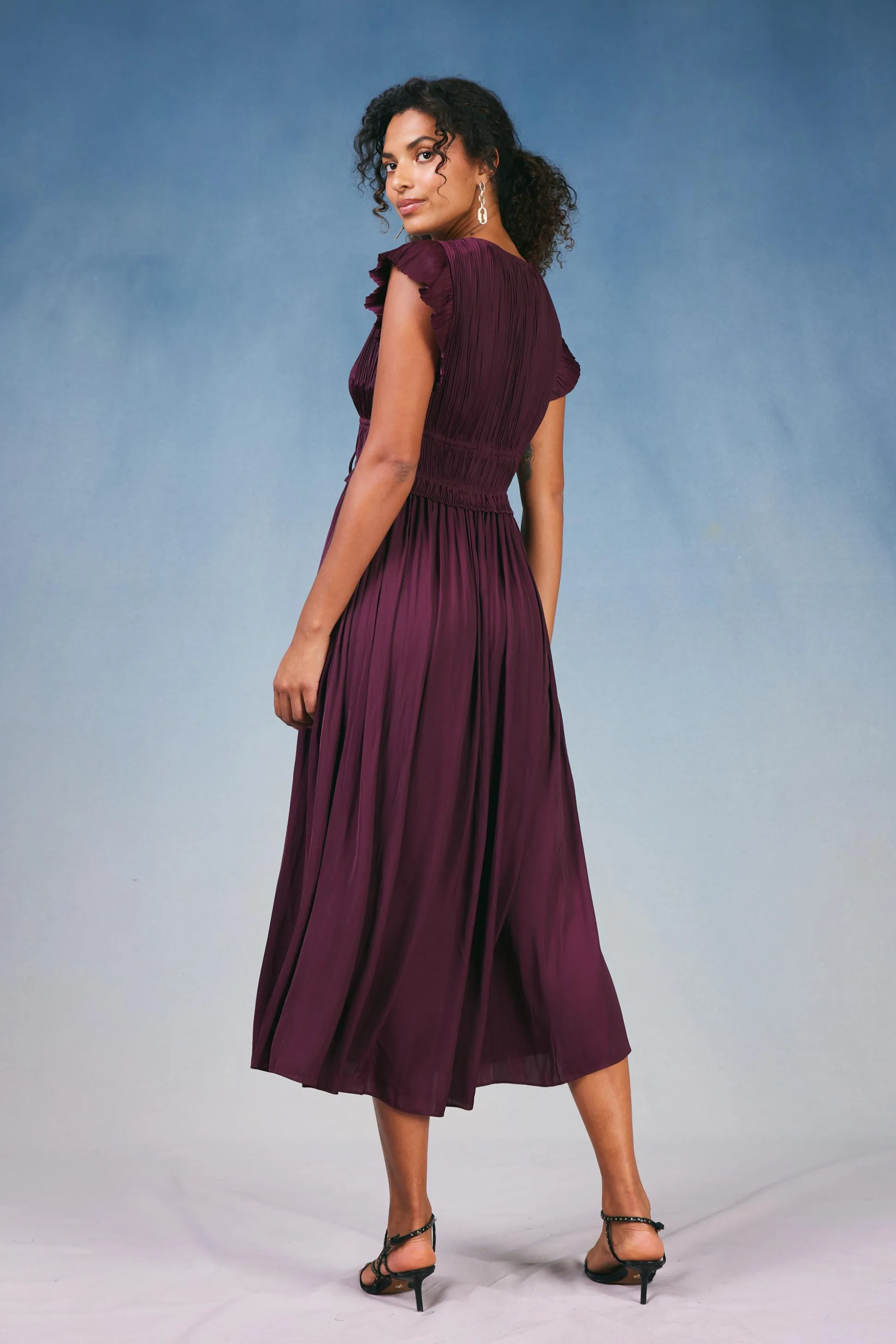 Mara Pleated Maxi Dress<Current Air New