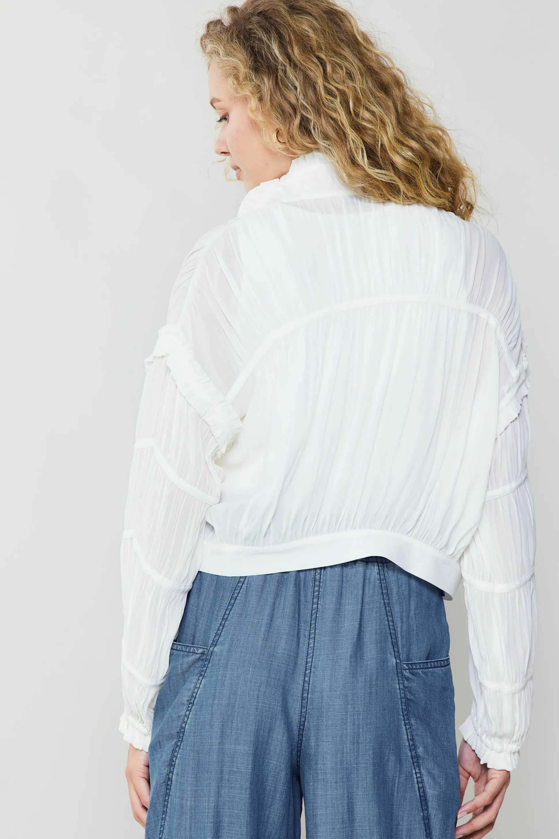 Shirred Sleeve Jacket<Current Air Hot