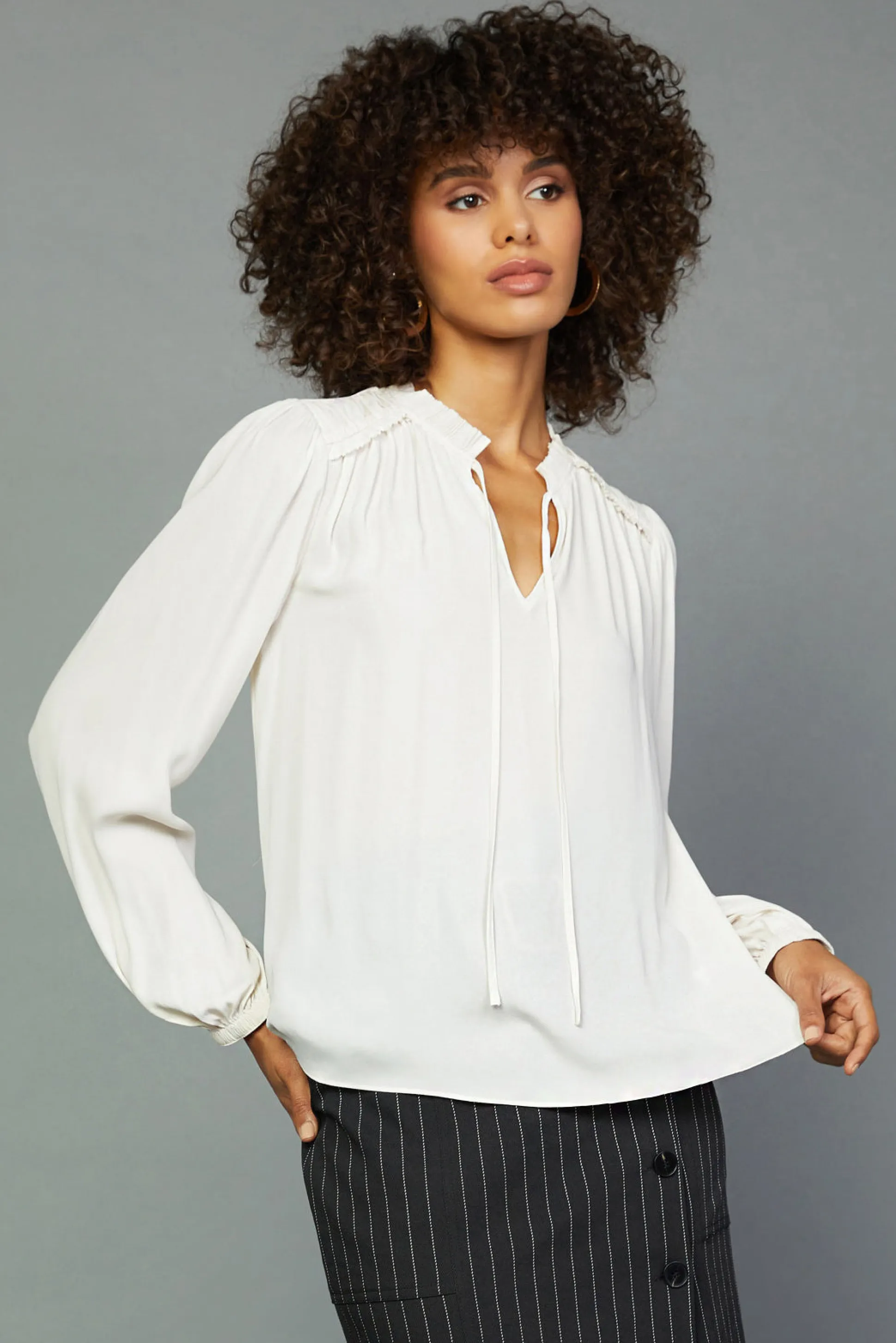 Split Neck Blouse<Current Air Sale