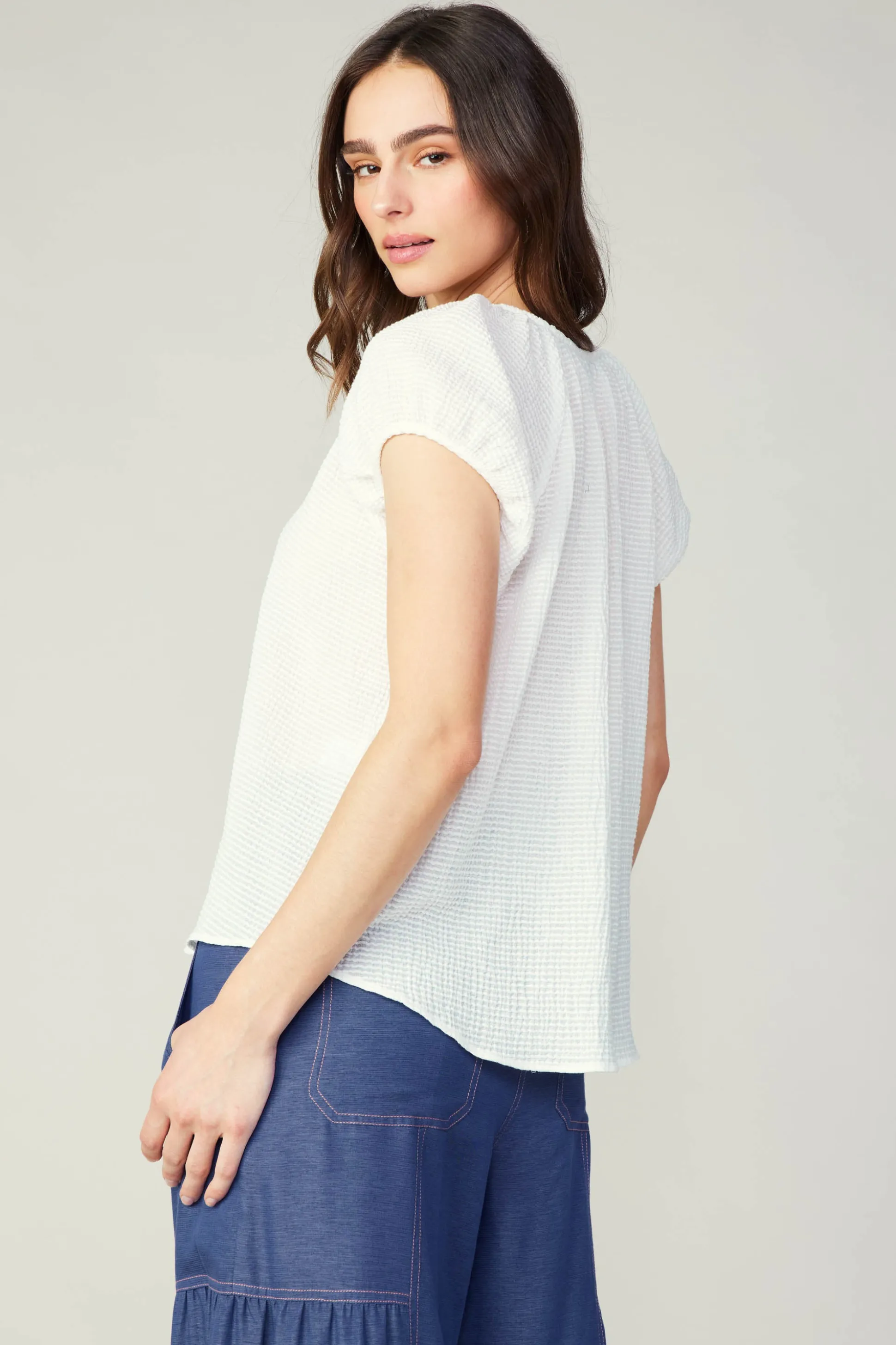 Buttoned Cotton Blouse<Current Air New
