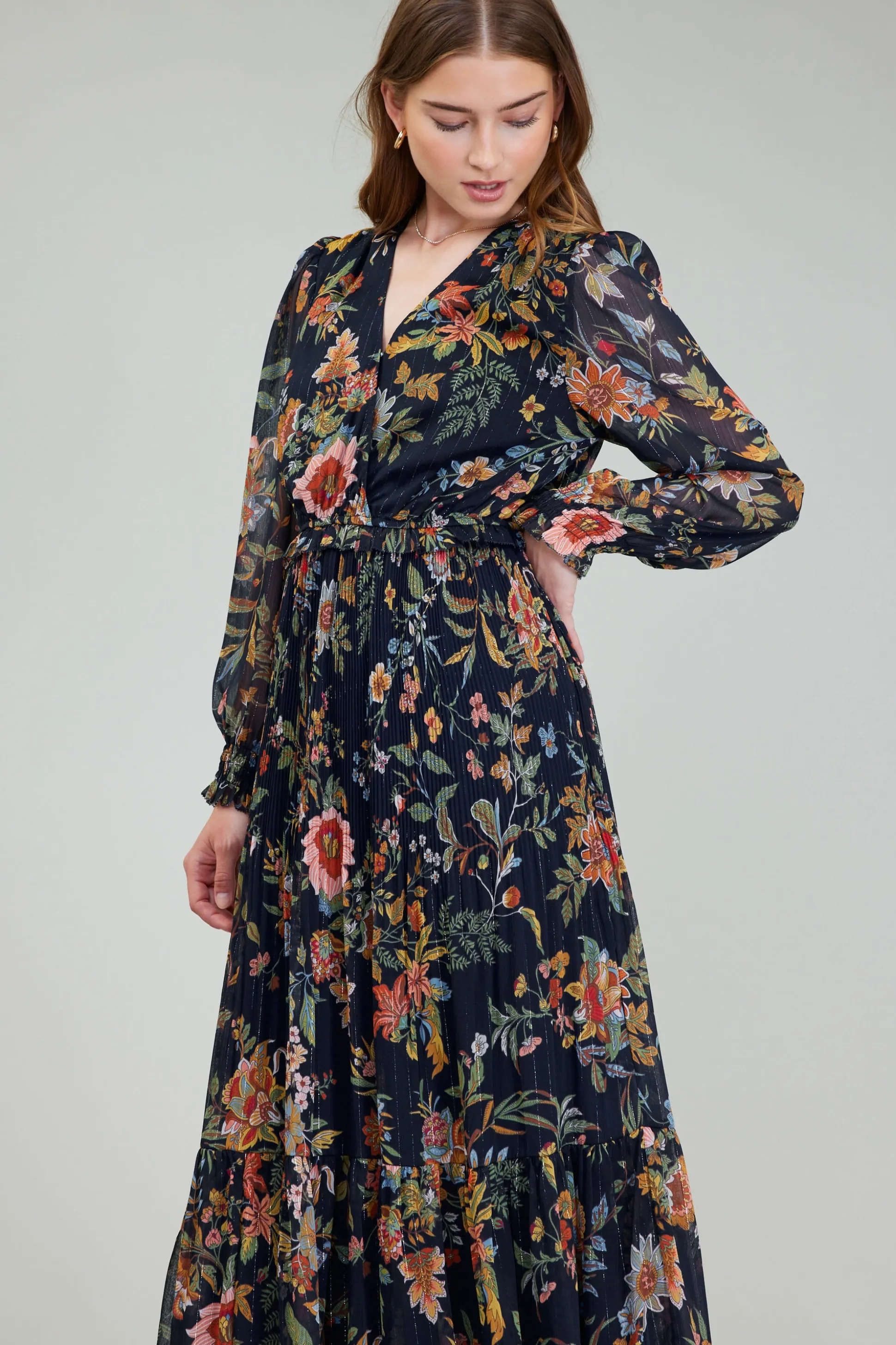 Glimmer Botanical Maxi Dress<Current Air Fashion