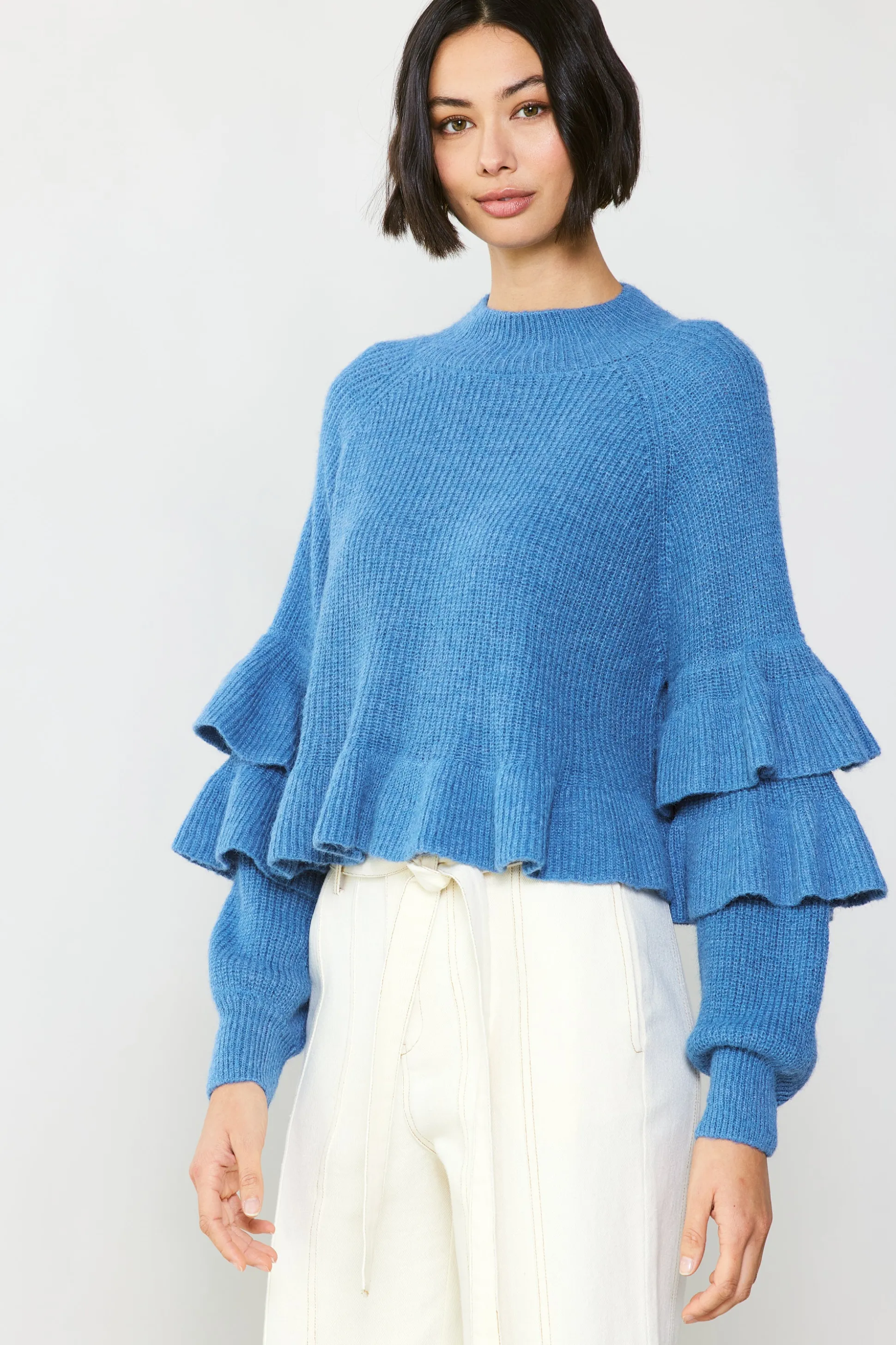 Tiered Sleeve Sweater<Current Air Outlet