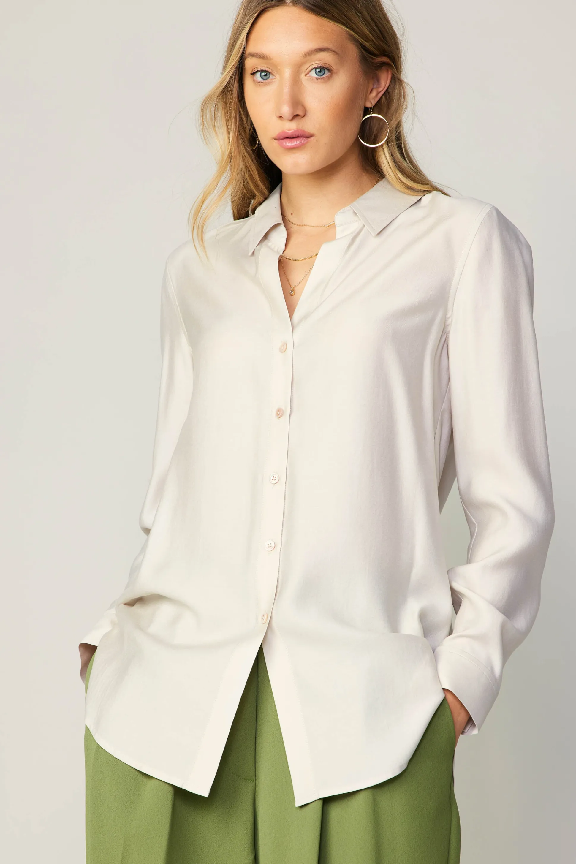Collared Button Down Shirt<Current Air Online