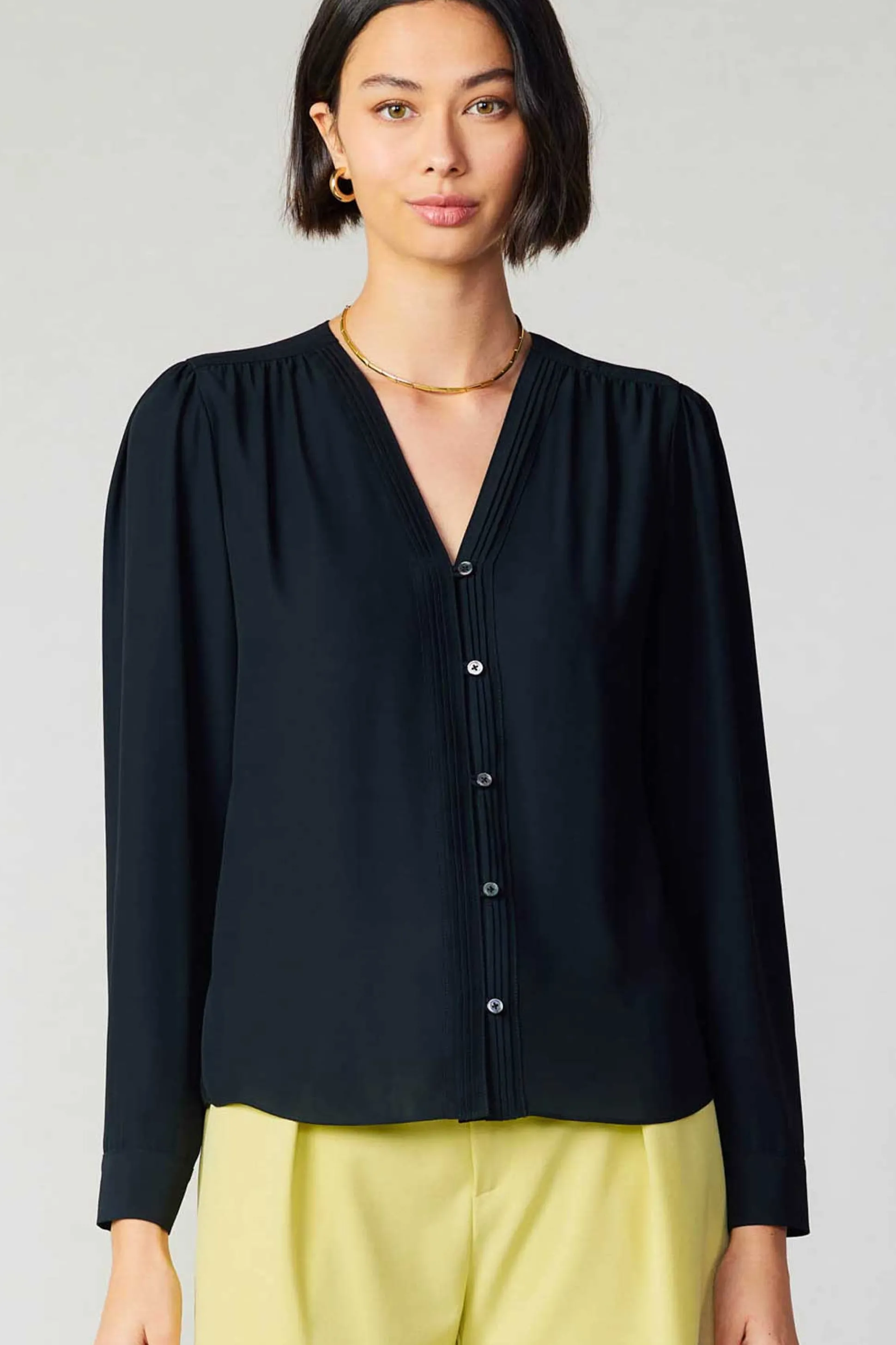 Pleat Detail Buttondown Shirt<Current Air Online