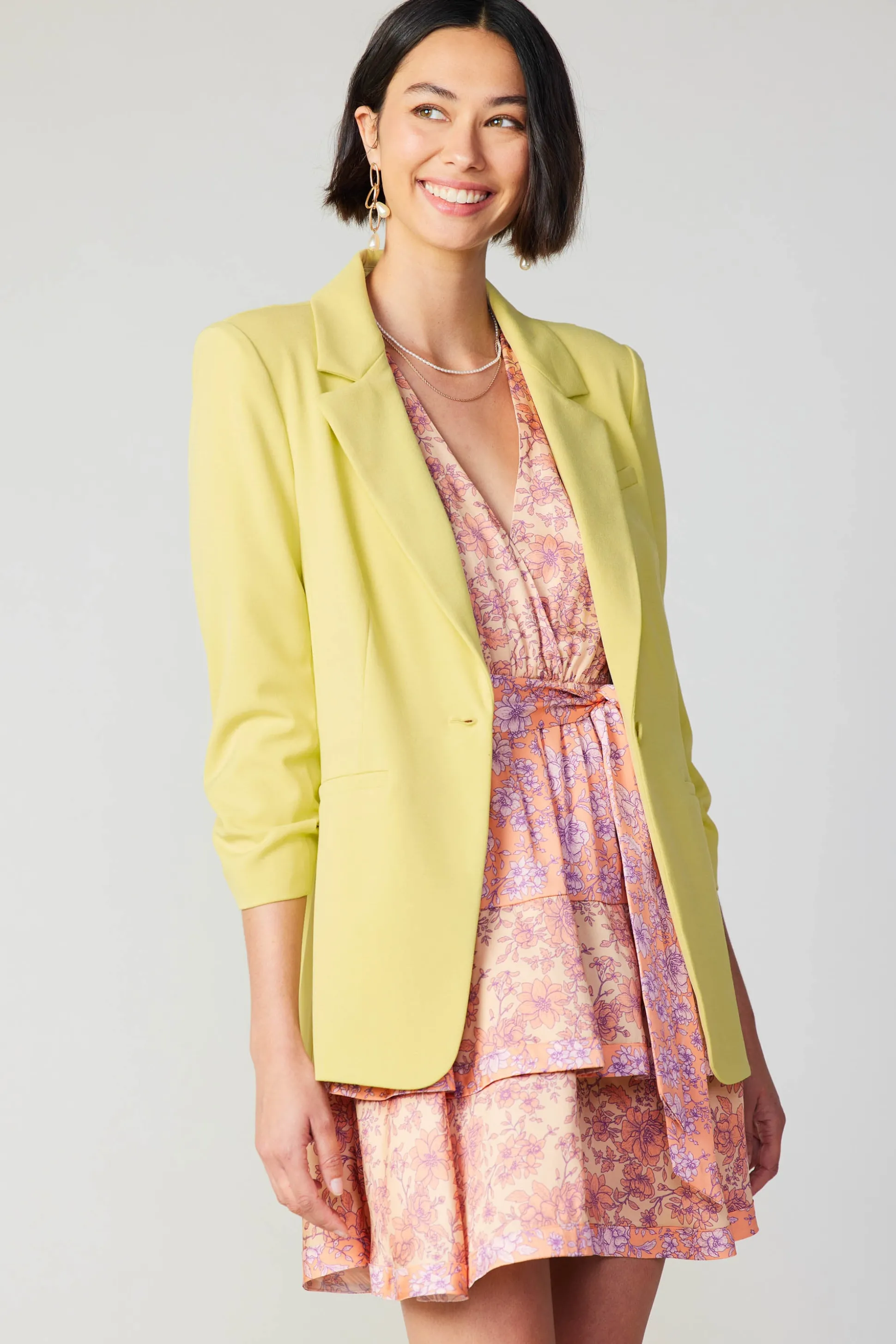 Floral Surplice Mini Dress<Current Air Best