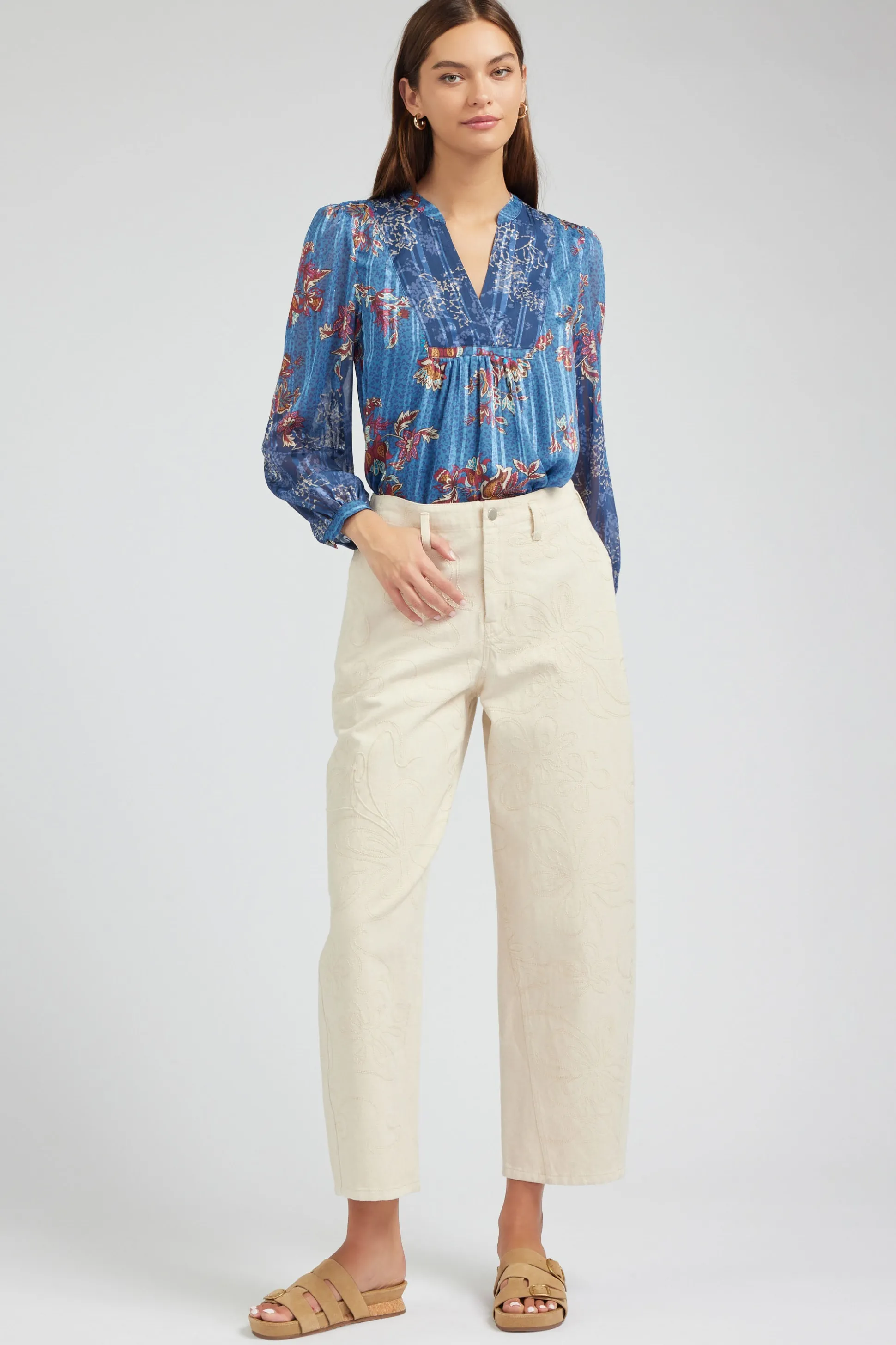Wide Leg Embroidered Pant<Current Air Discount