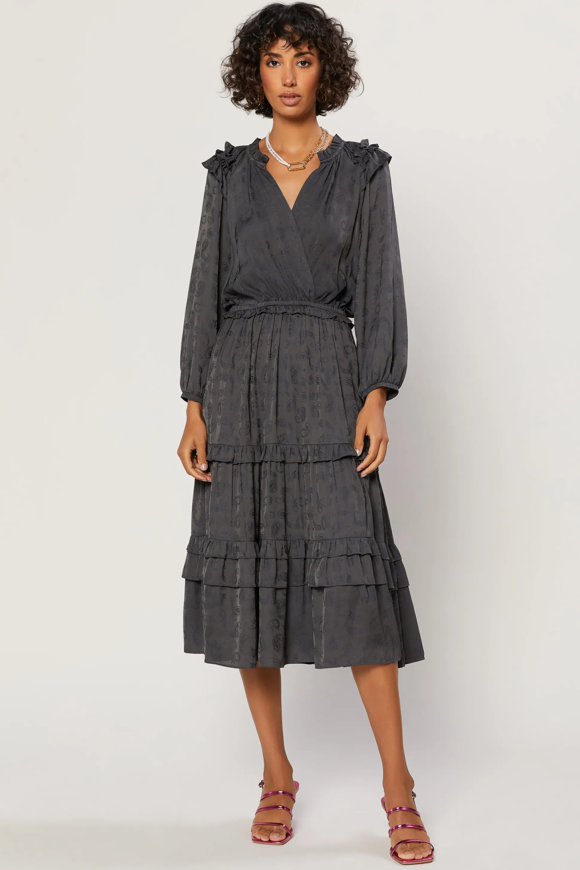 Tiered Skirt Midi Dress<Current Air Hot
