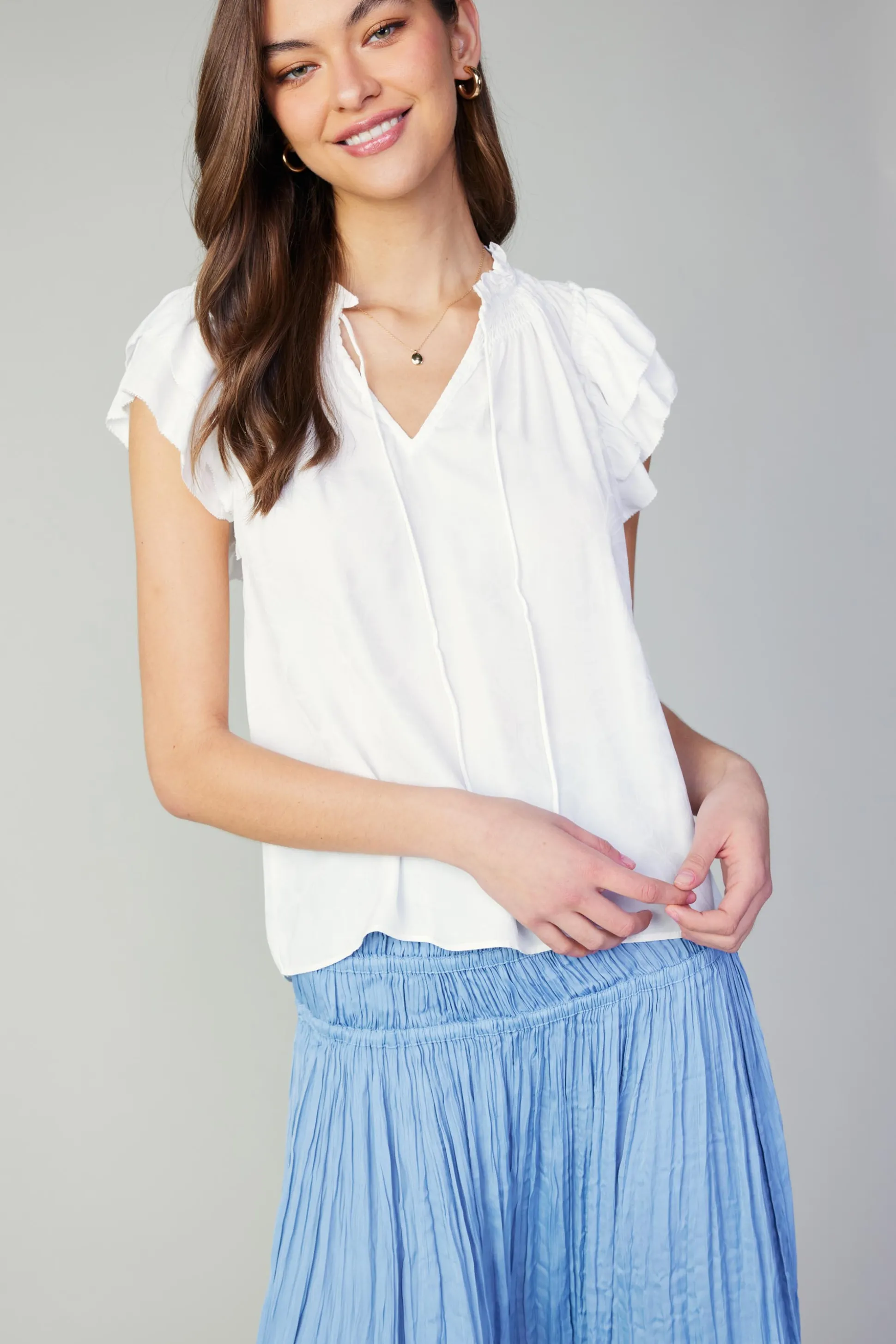 Sadie Tiered Sleeve Floral Blouse<Current Air Best