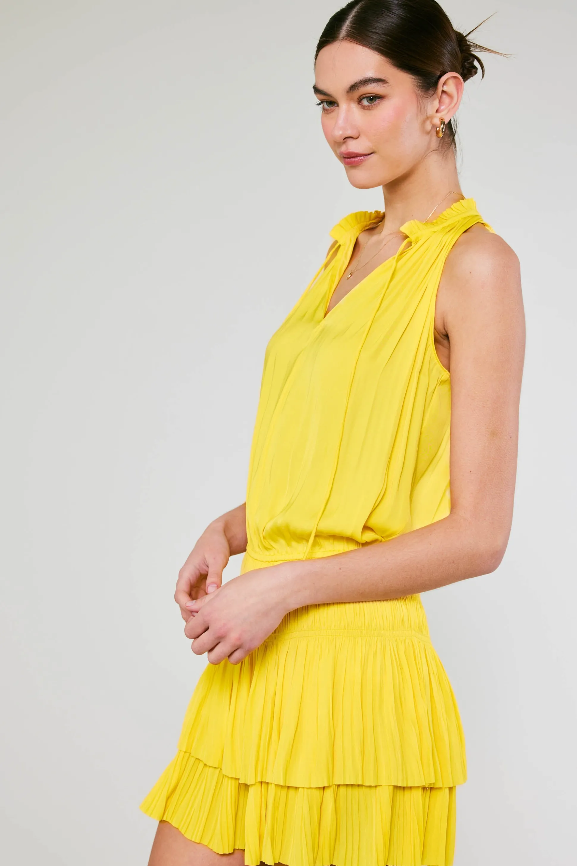Cara Pleated Mini Dress<Current Air Outlet