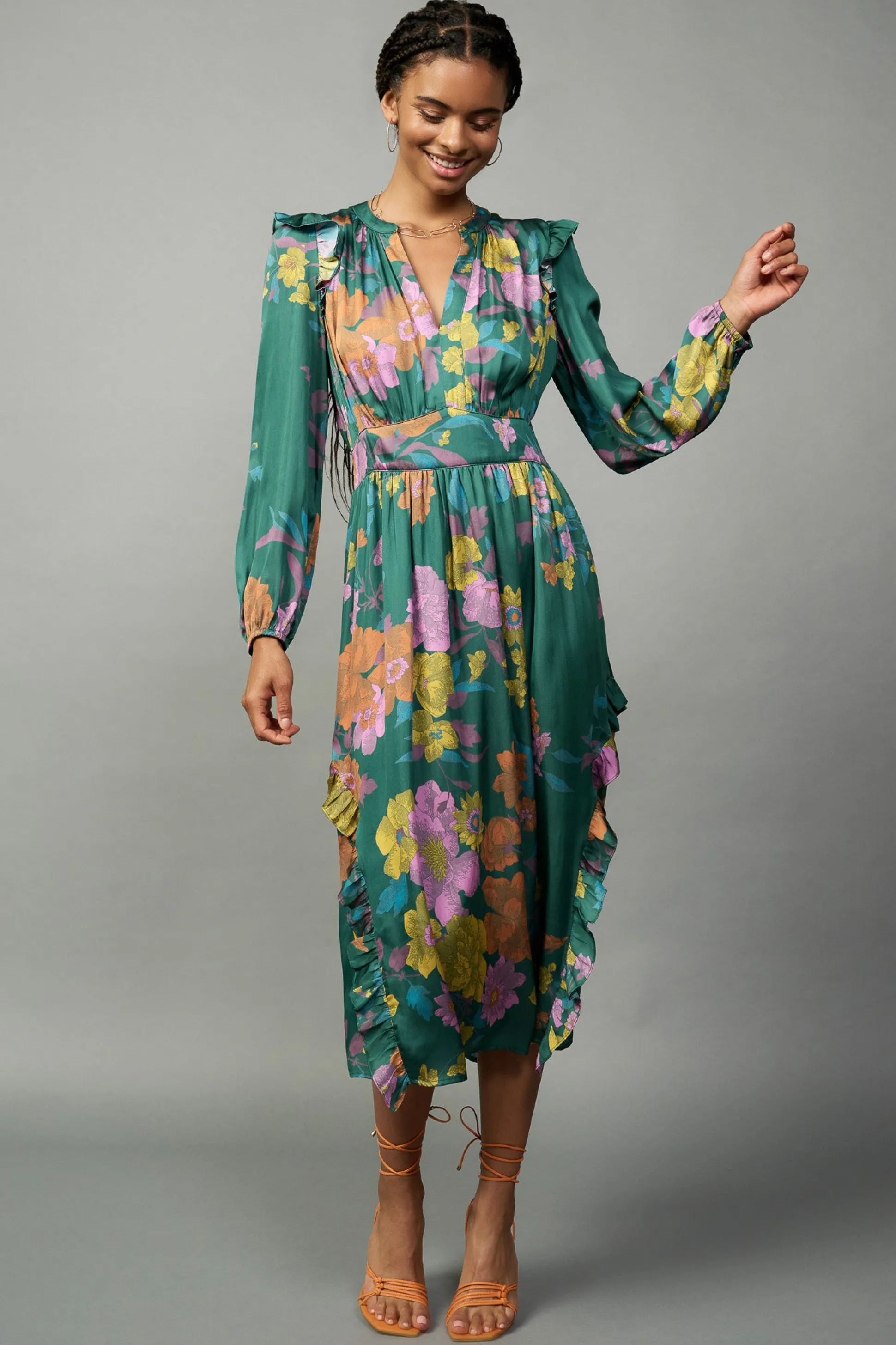 Emmaline Botanical Midi Dress<Current Air Outlet