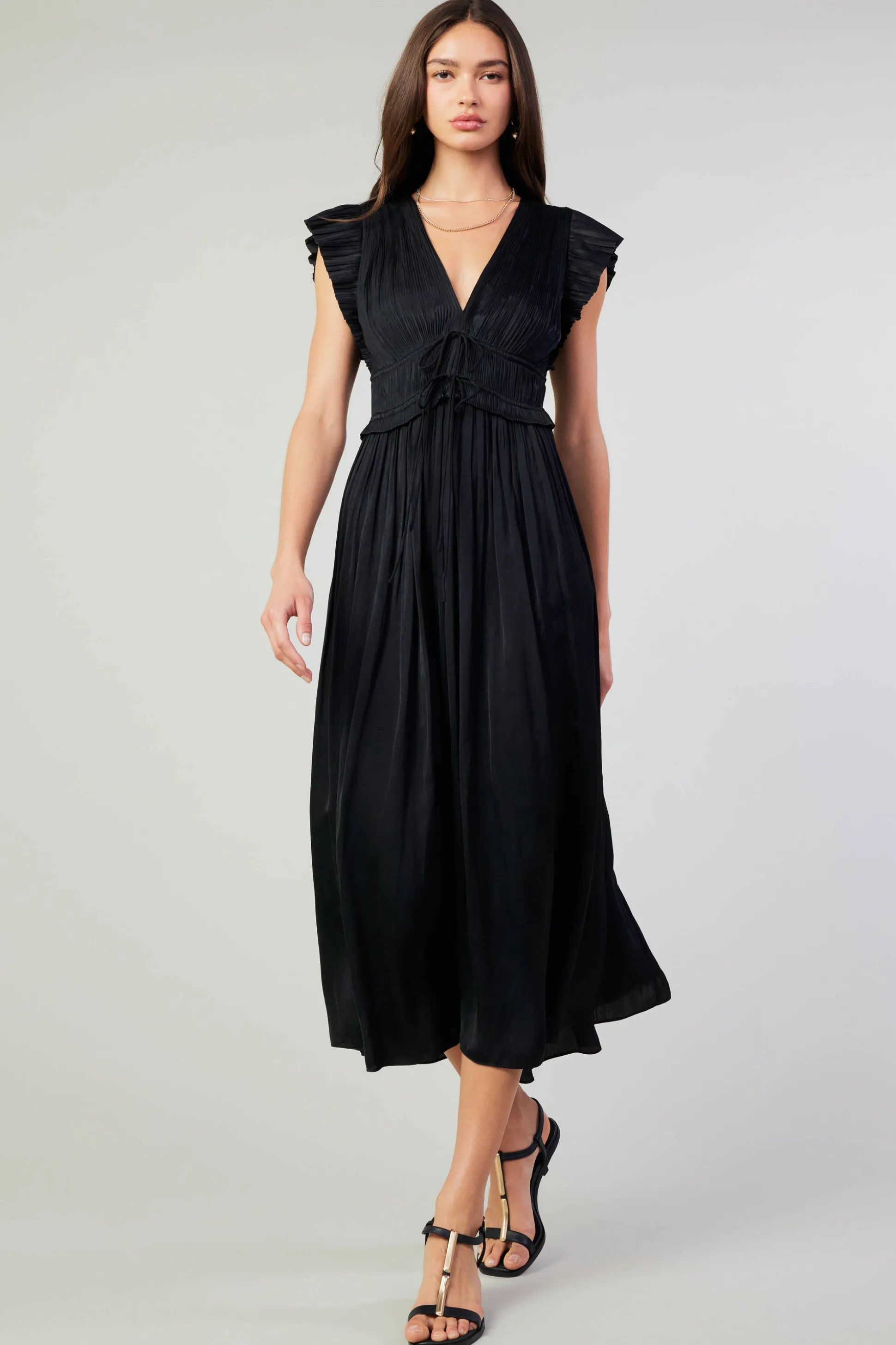 Mara Pleated Maxi Dress<Current Air Outlet