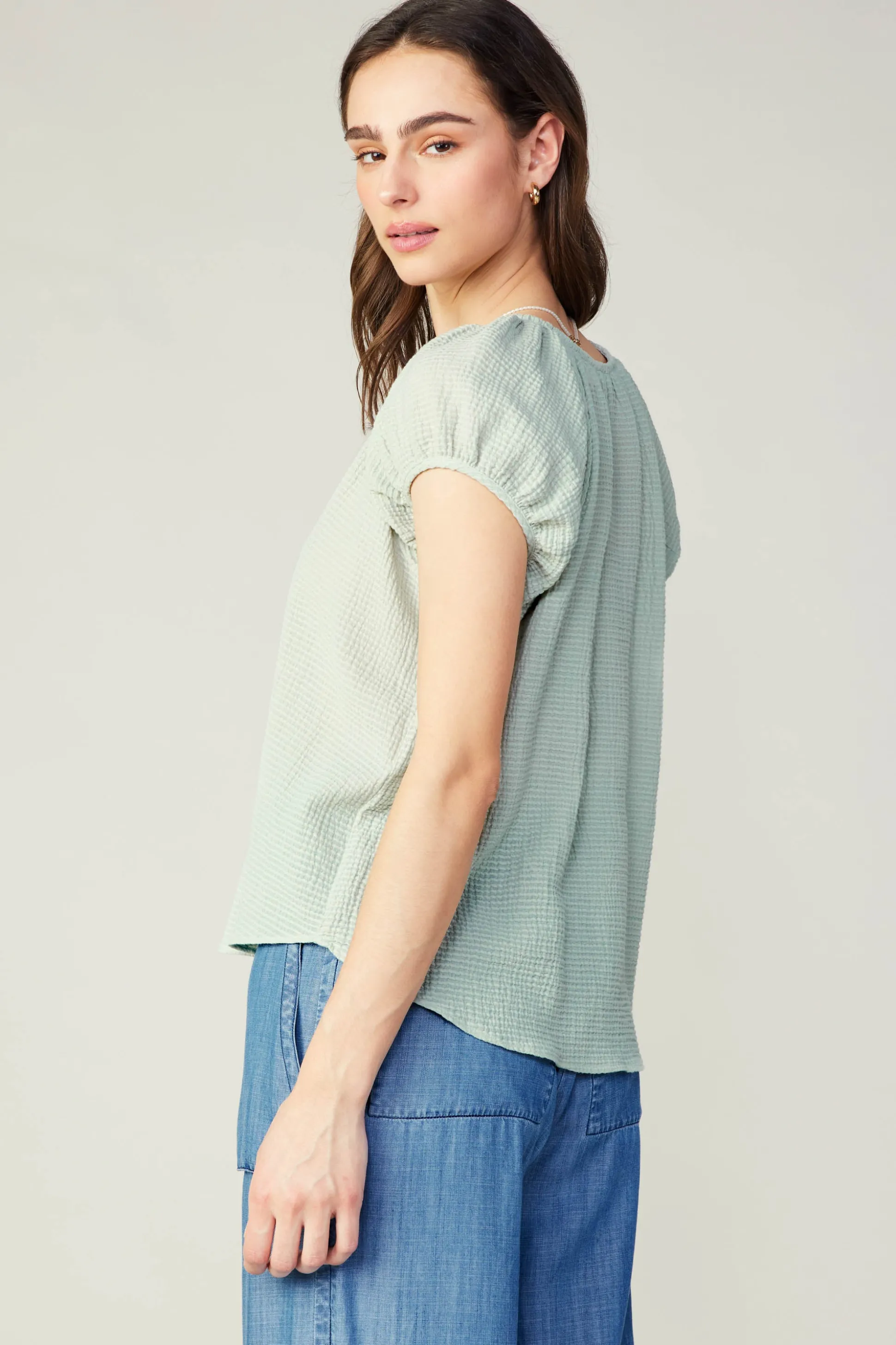 Buttoned Cotton Blouse<Current Air Best