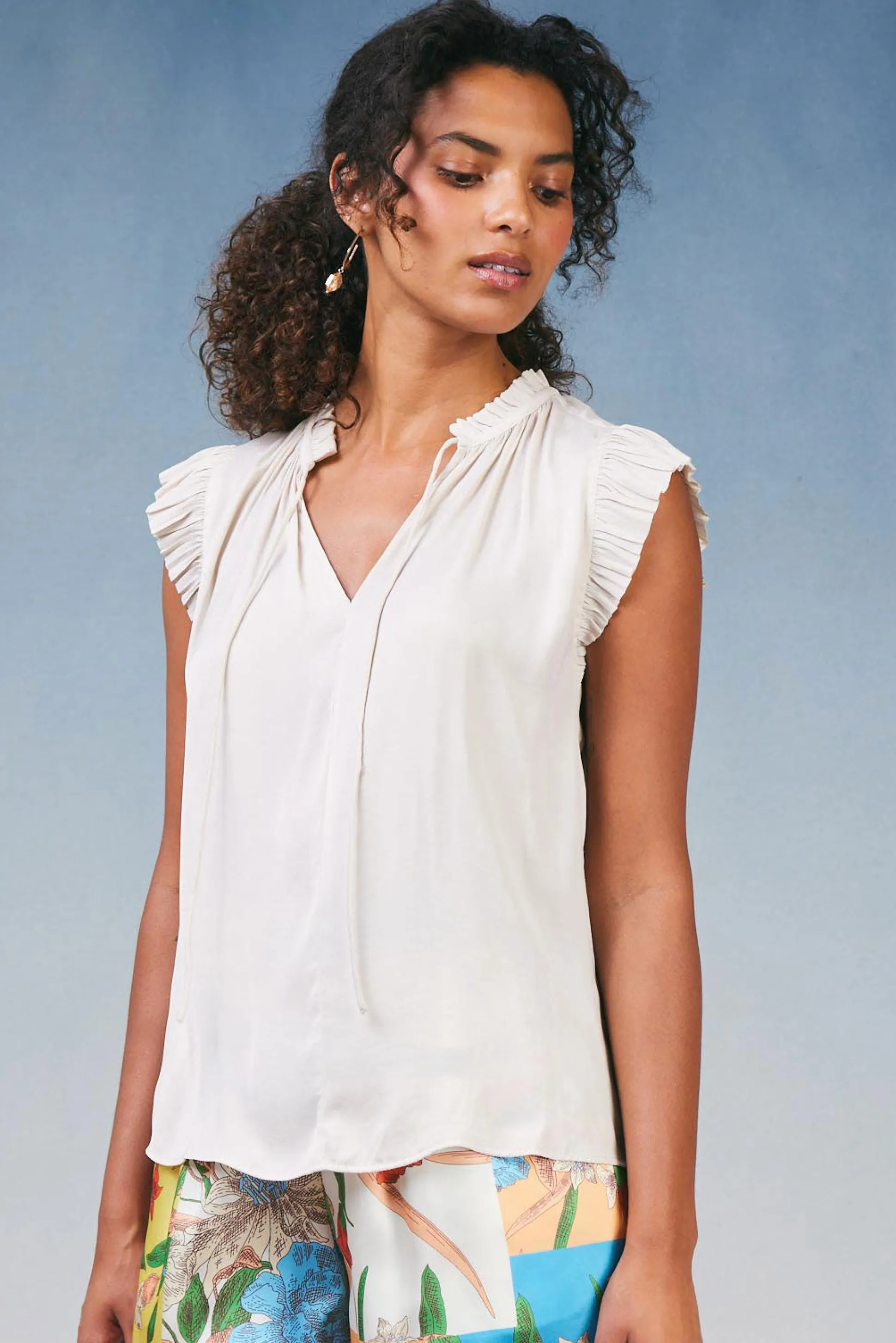 Margot Pleated Sleeve Blouse<Current Air Discount