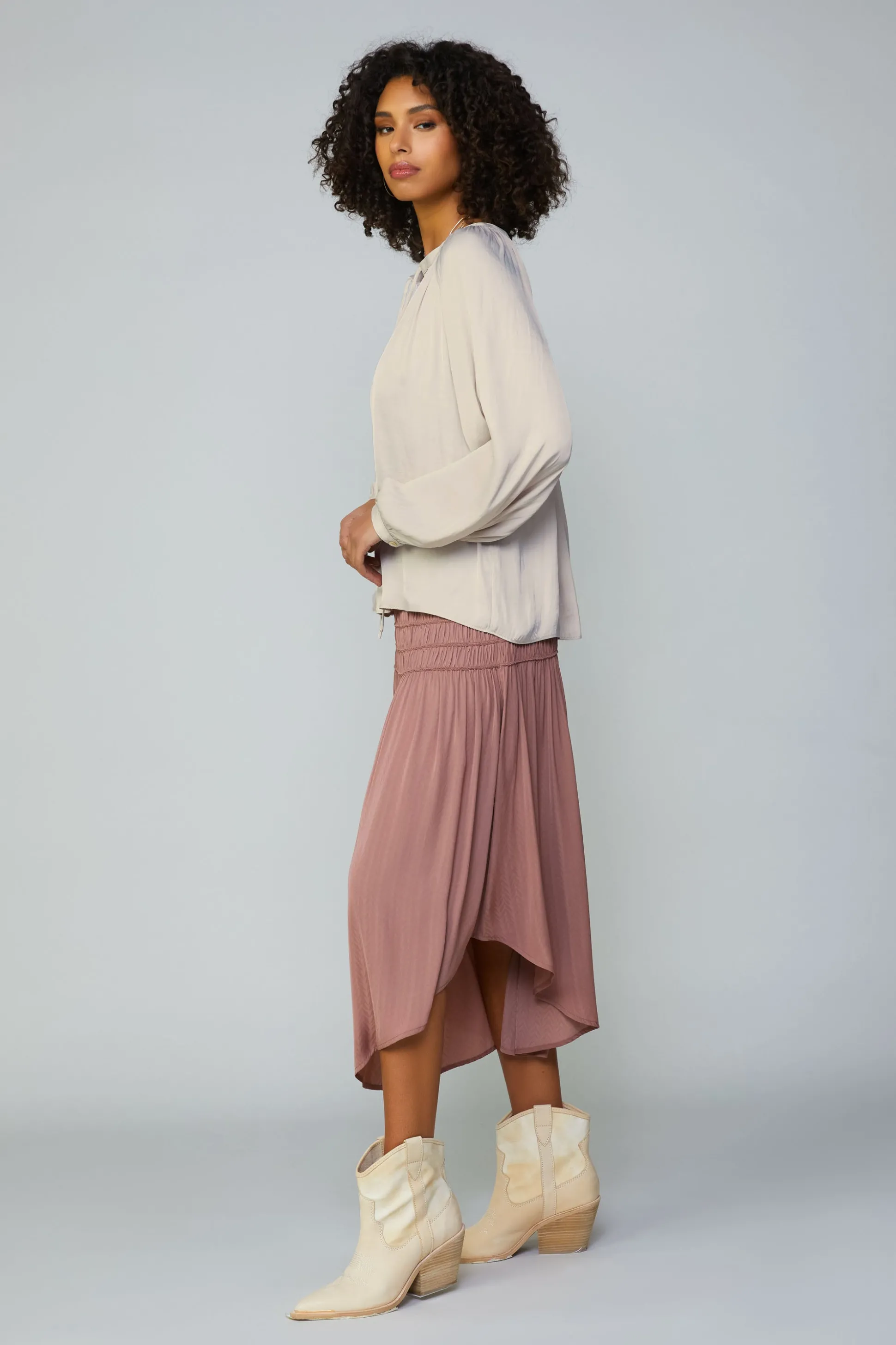 Smocked Waist Midi Skirt<Current Air Clearance