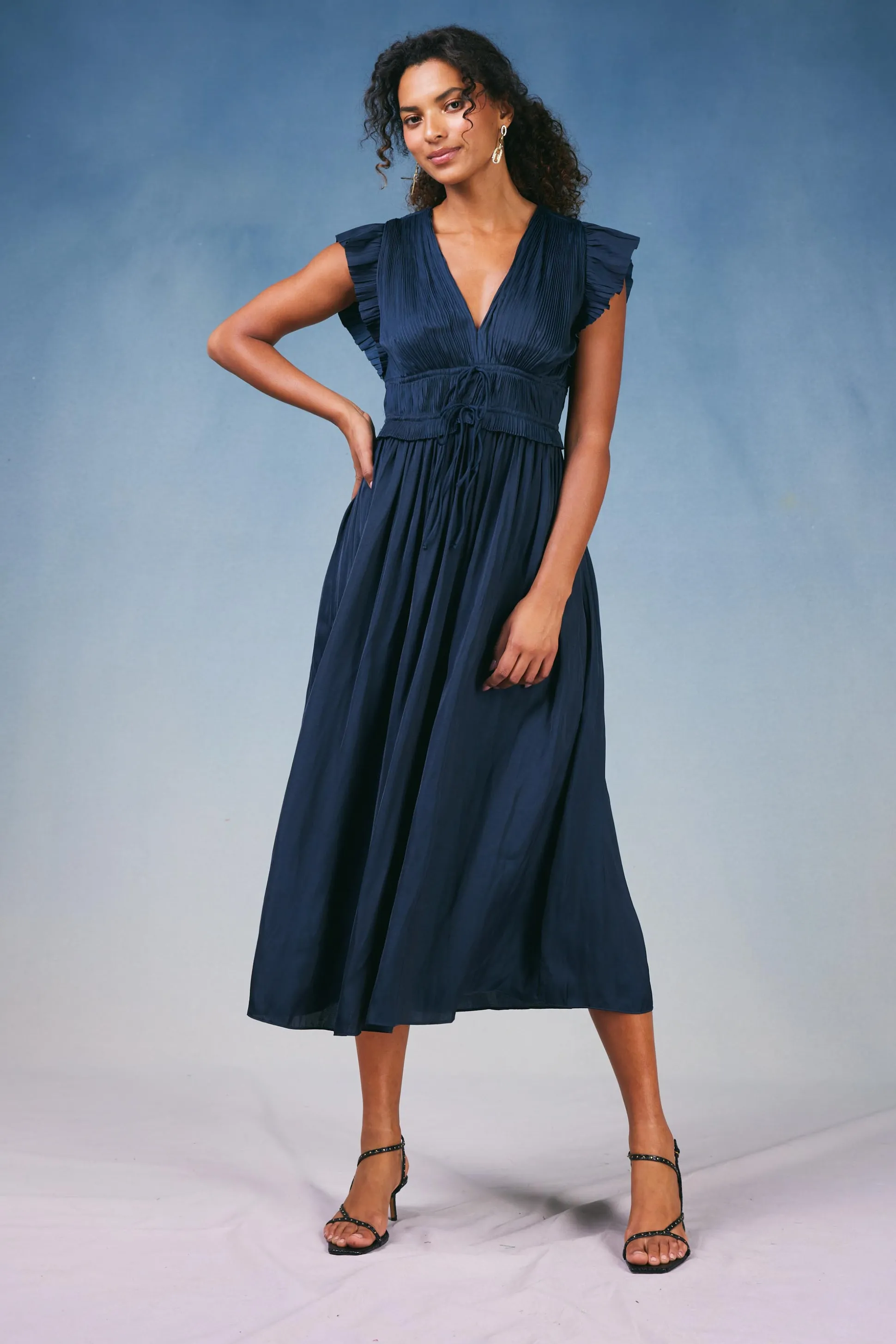 Mara Pleated Maxi Dress<Current Air Sale
