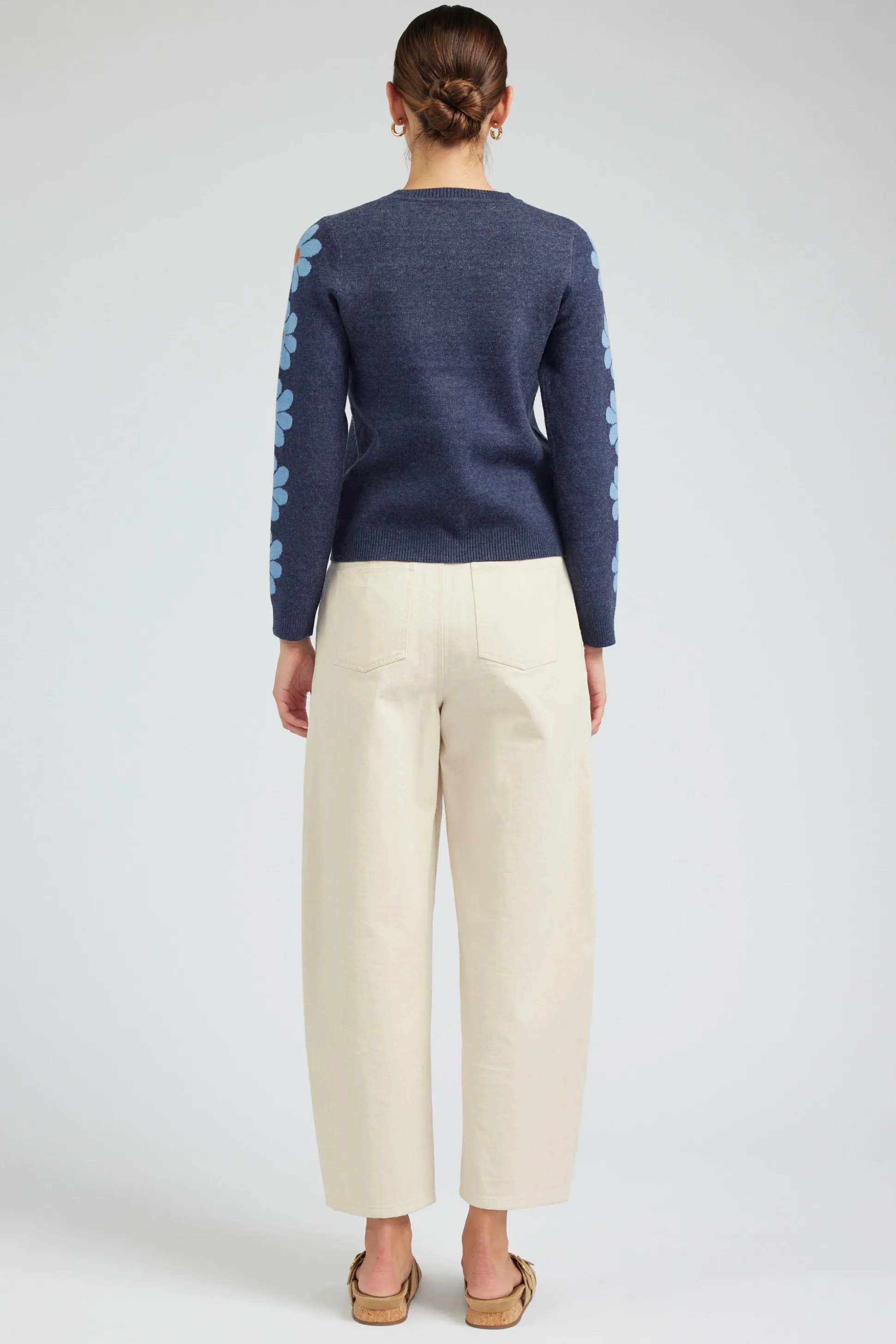 Retro Daisy Motif Sweater<Current Air Sale