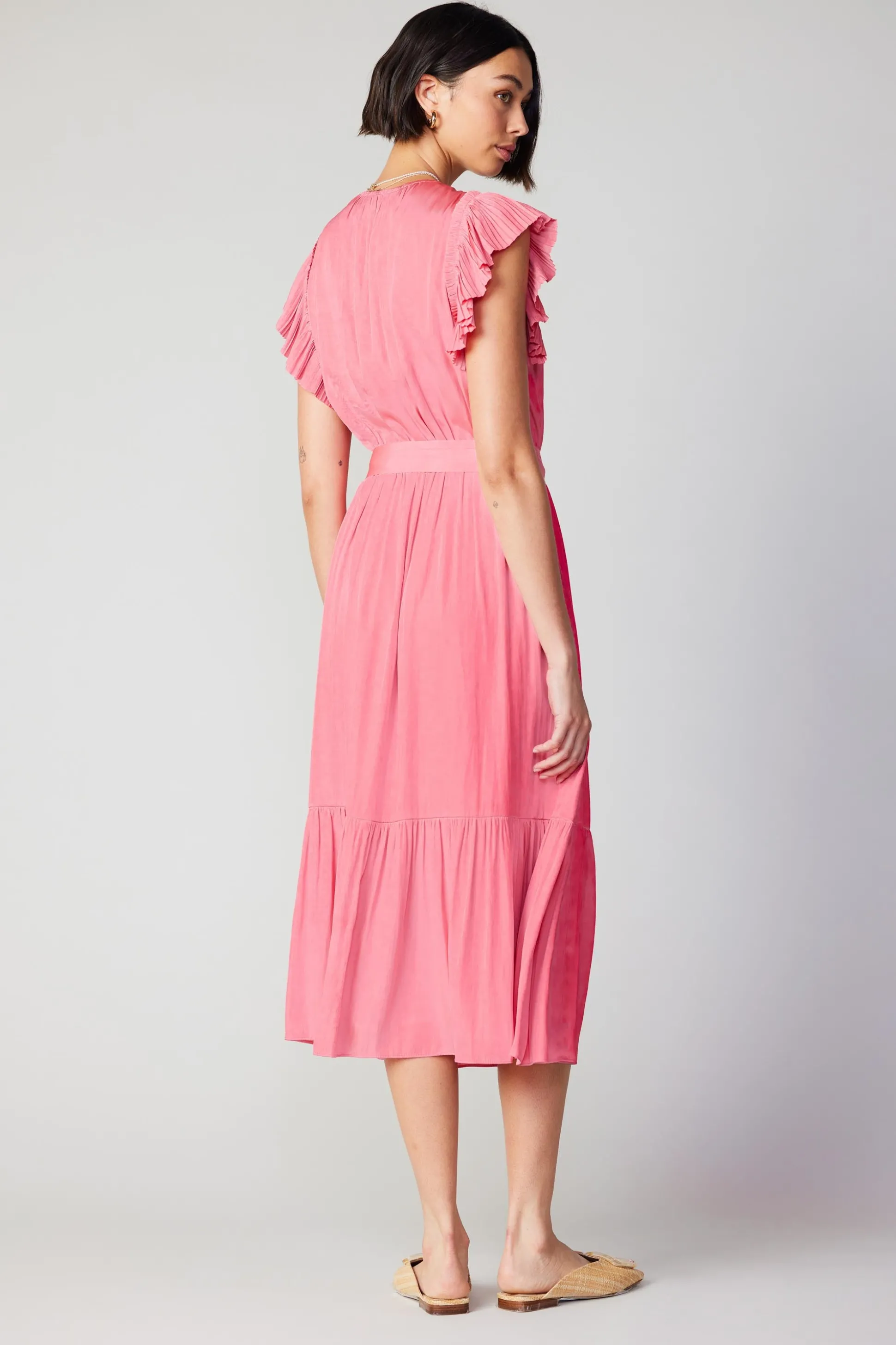 Natalia Flutter Sleeve Dress<Current Air Fashion