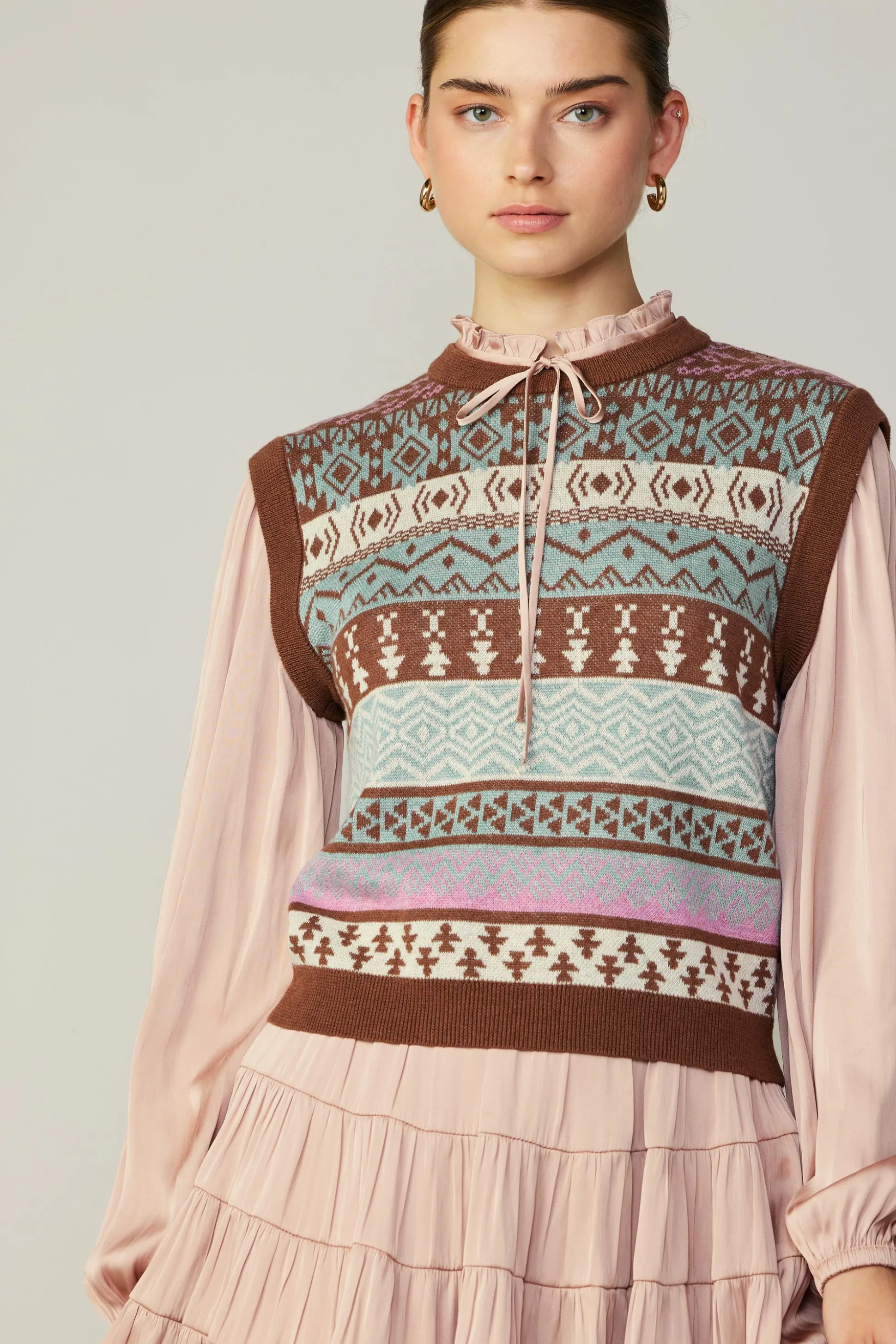 Sweater Vest Blouse<Current Air Sale