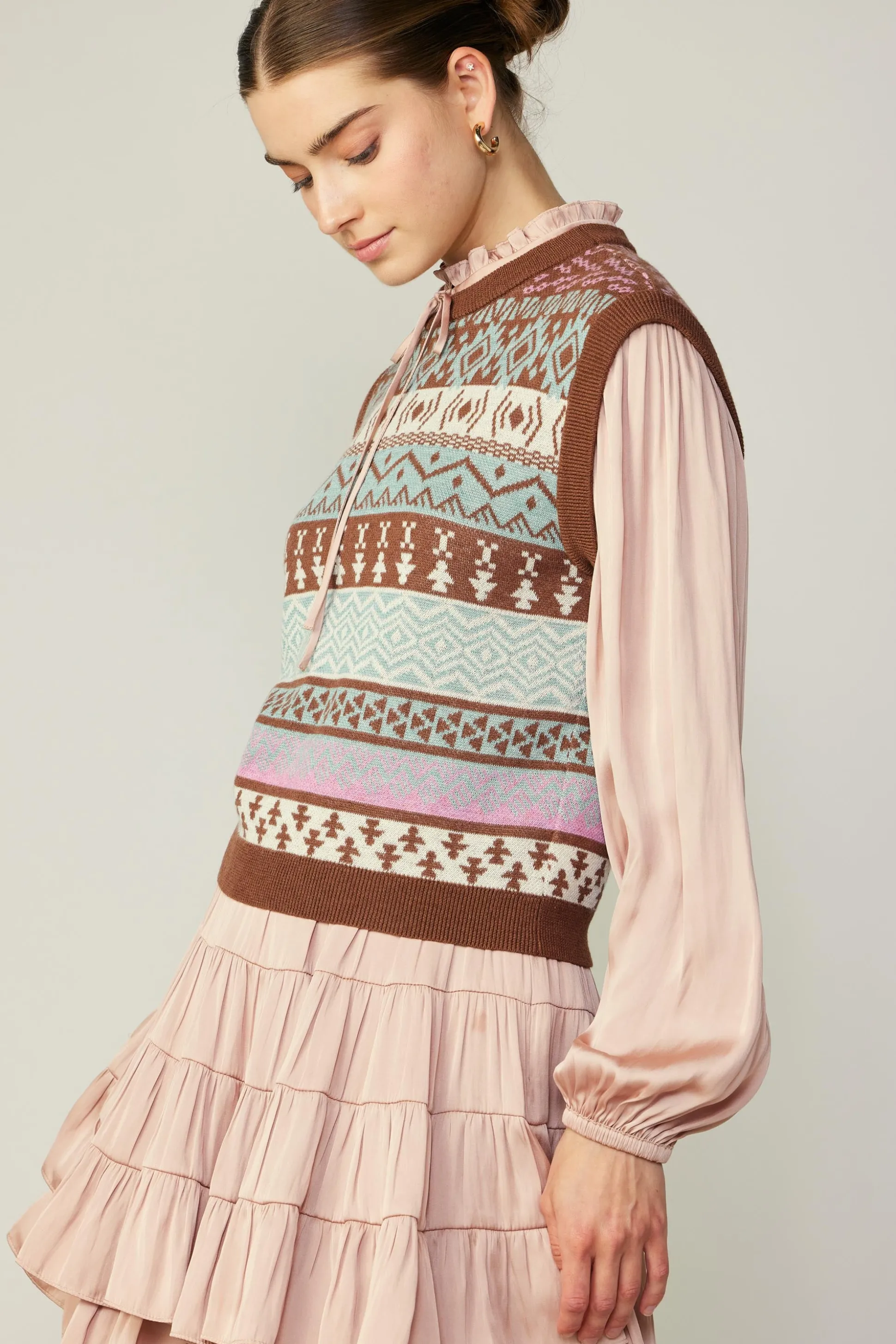 Sweater Vest Blouse<Current Air Sale