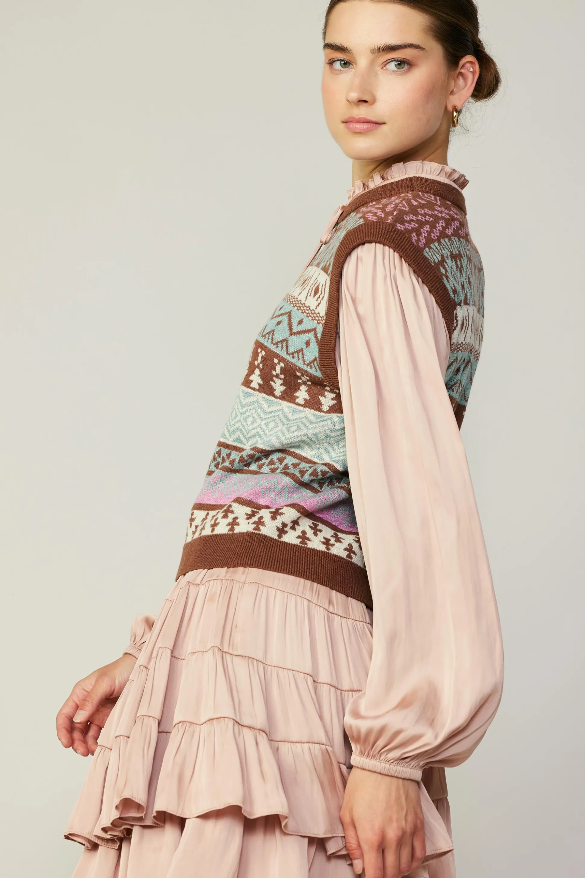 Sweater Vest Blouse<Current Air Sale