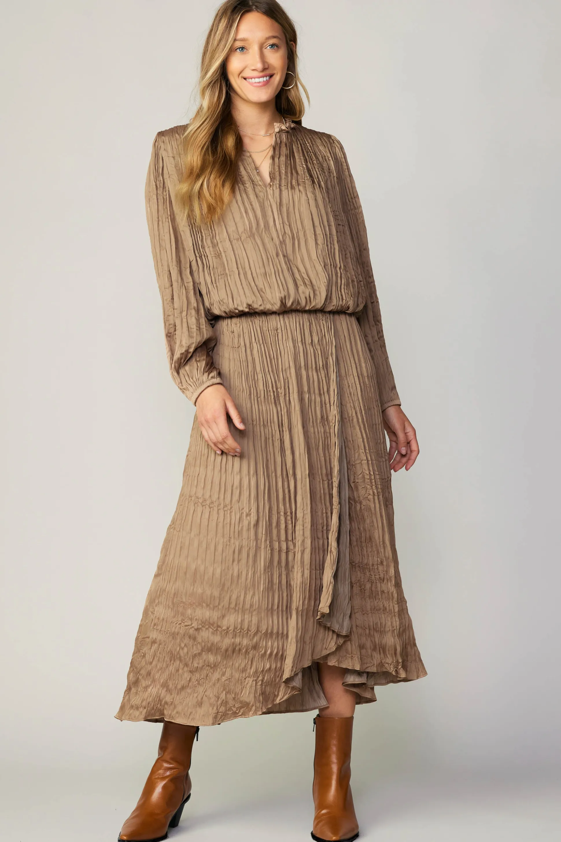 Crinkle Plisse Midi Skirt<Current Air Sale