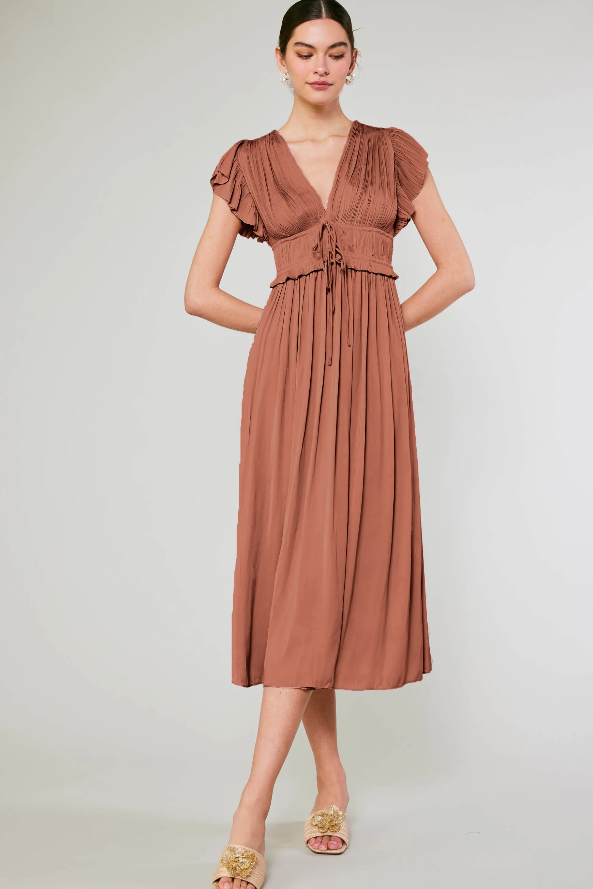 Mara Pleated Maxi Dress<Current Air Outlet