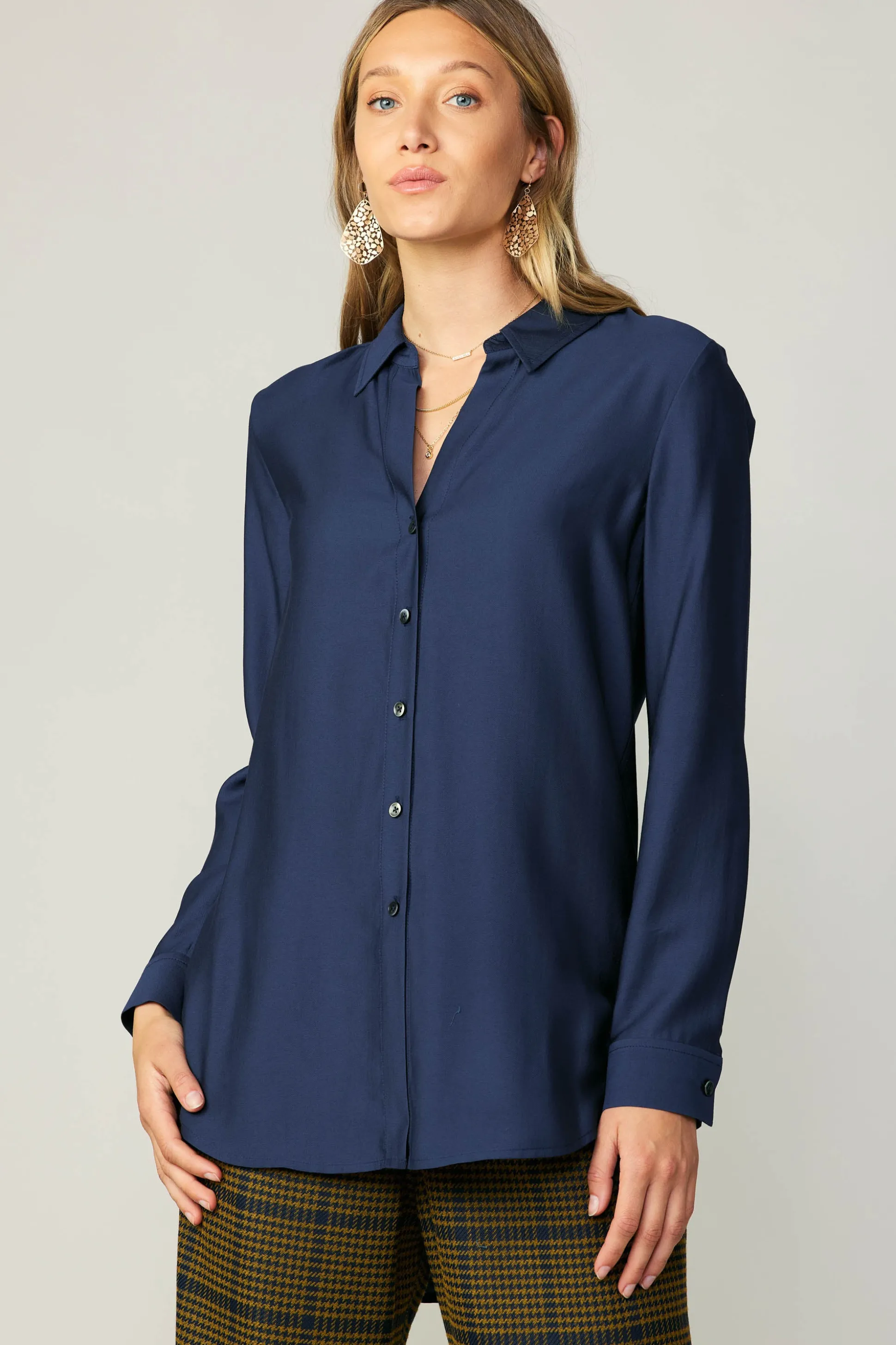 Collared Button Down Shirt<Current Air Best