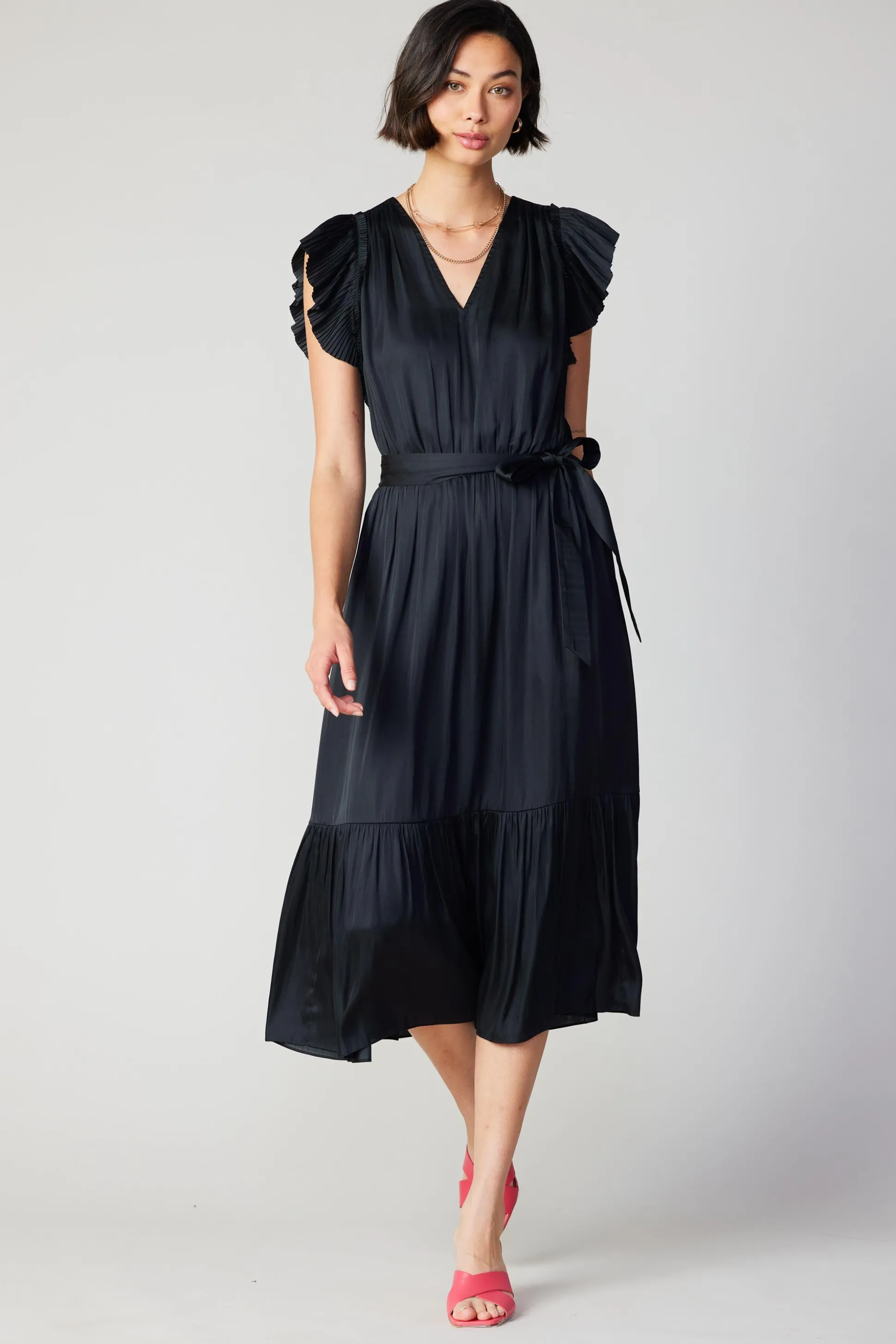 Natalia Flutter Sleeve Dress<Current Air Discount