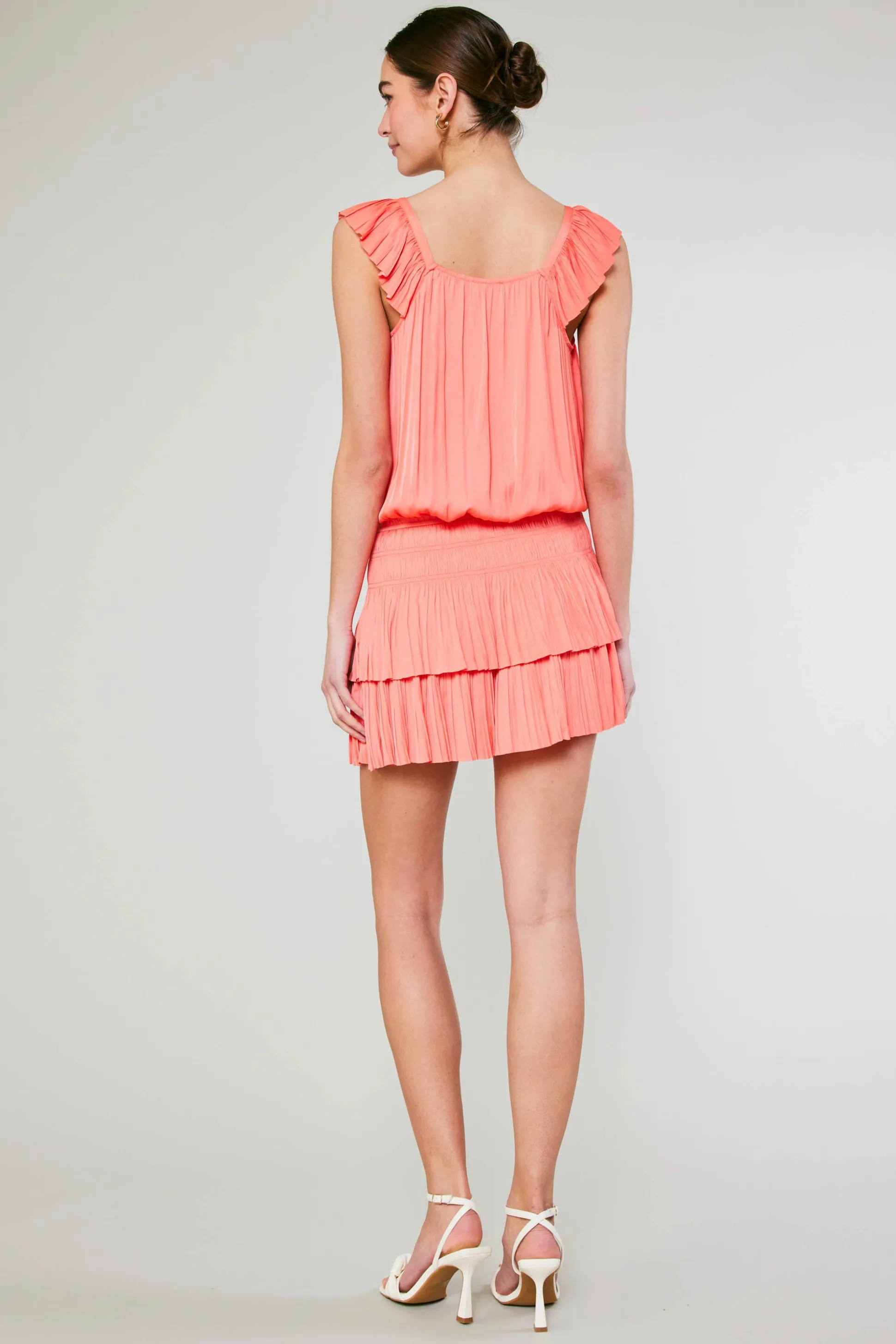 Sweetheart Smocked Mini Dress<Current Air New