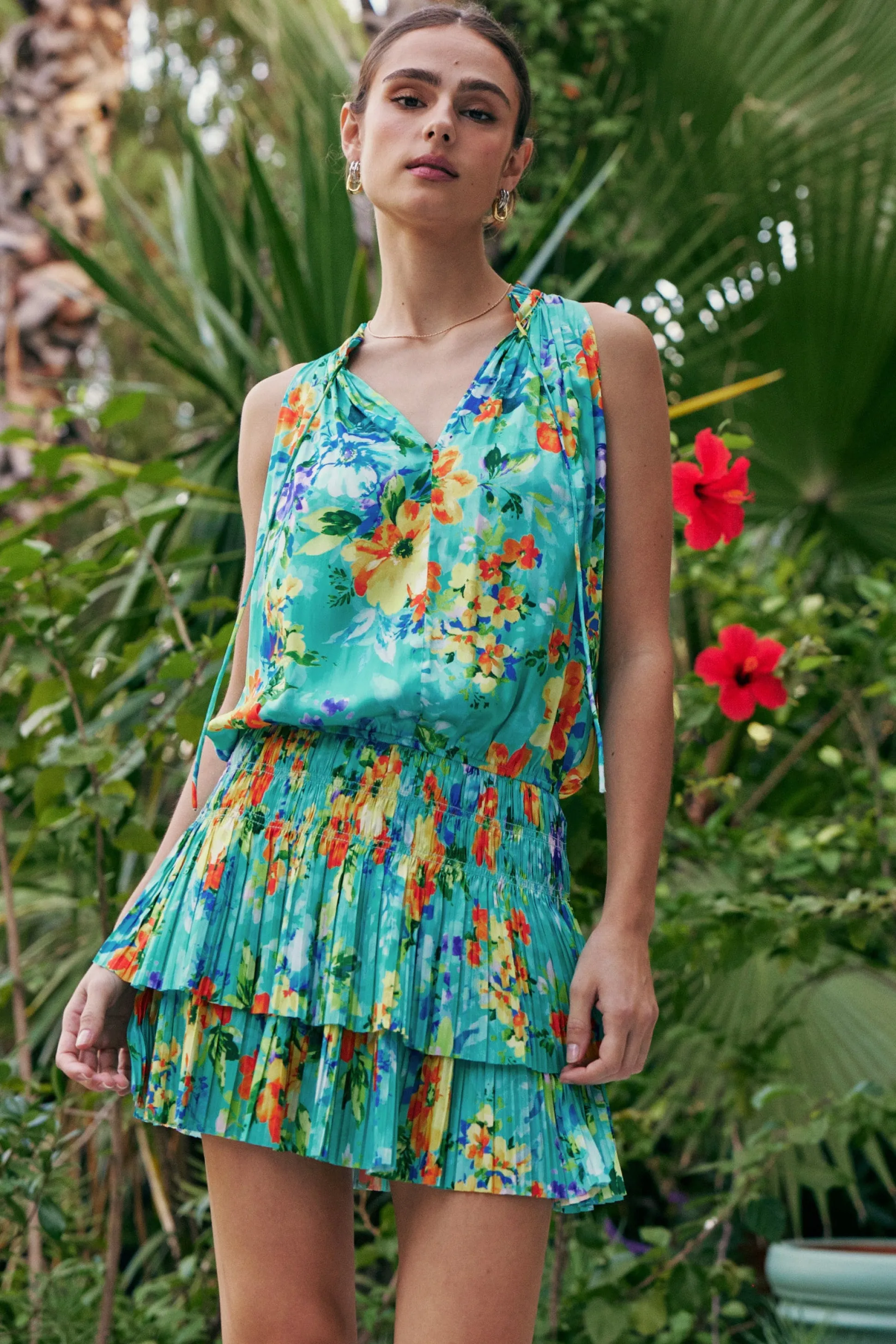 Cara Pleated Mini Dress<Current Air Outlet