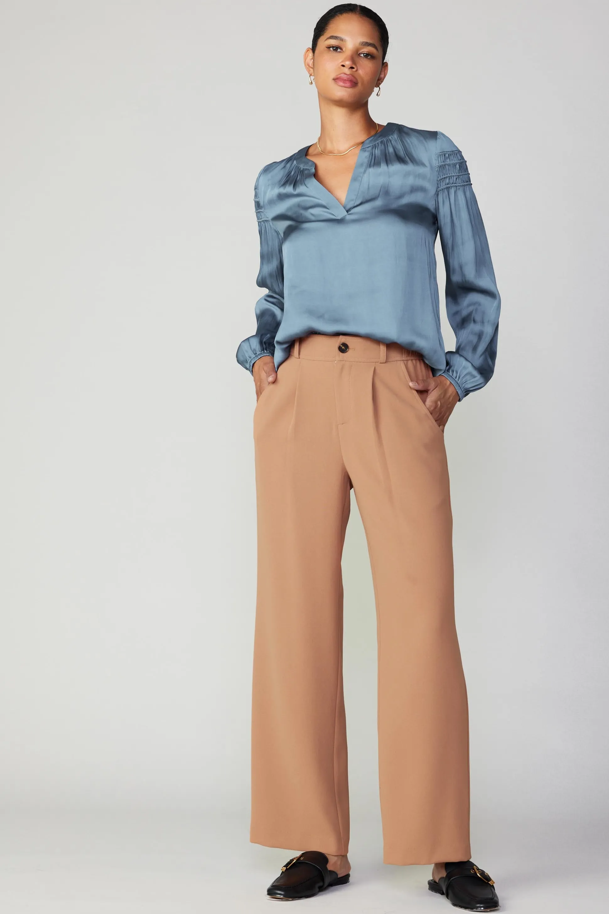 Pleated Wide Leg Pant<Current Air Best