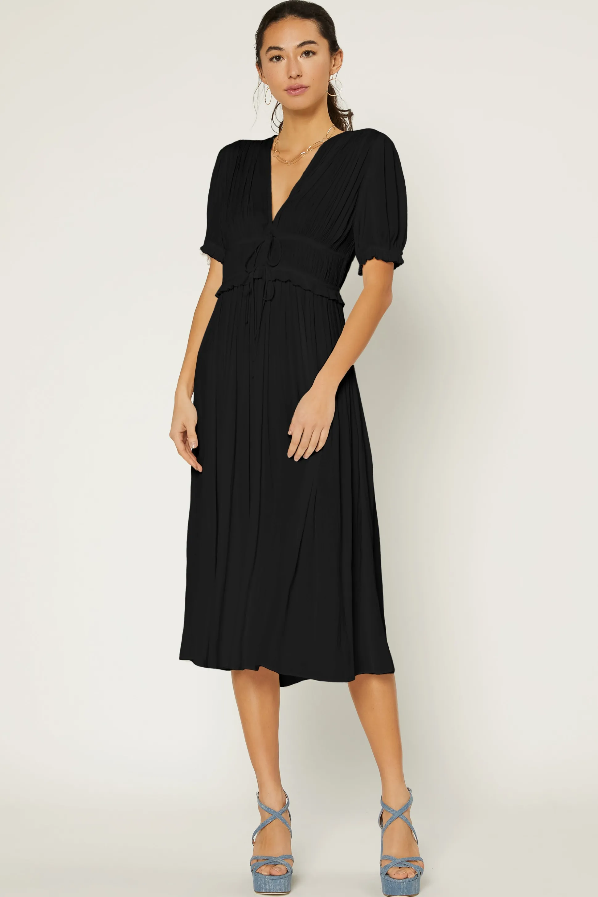 Amelia Pleated Maxi Dress<Current Air Fashion