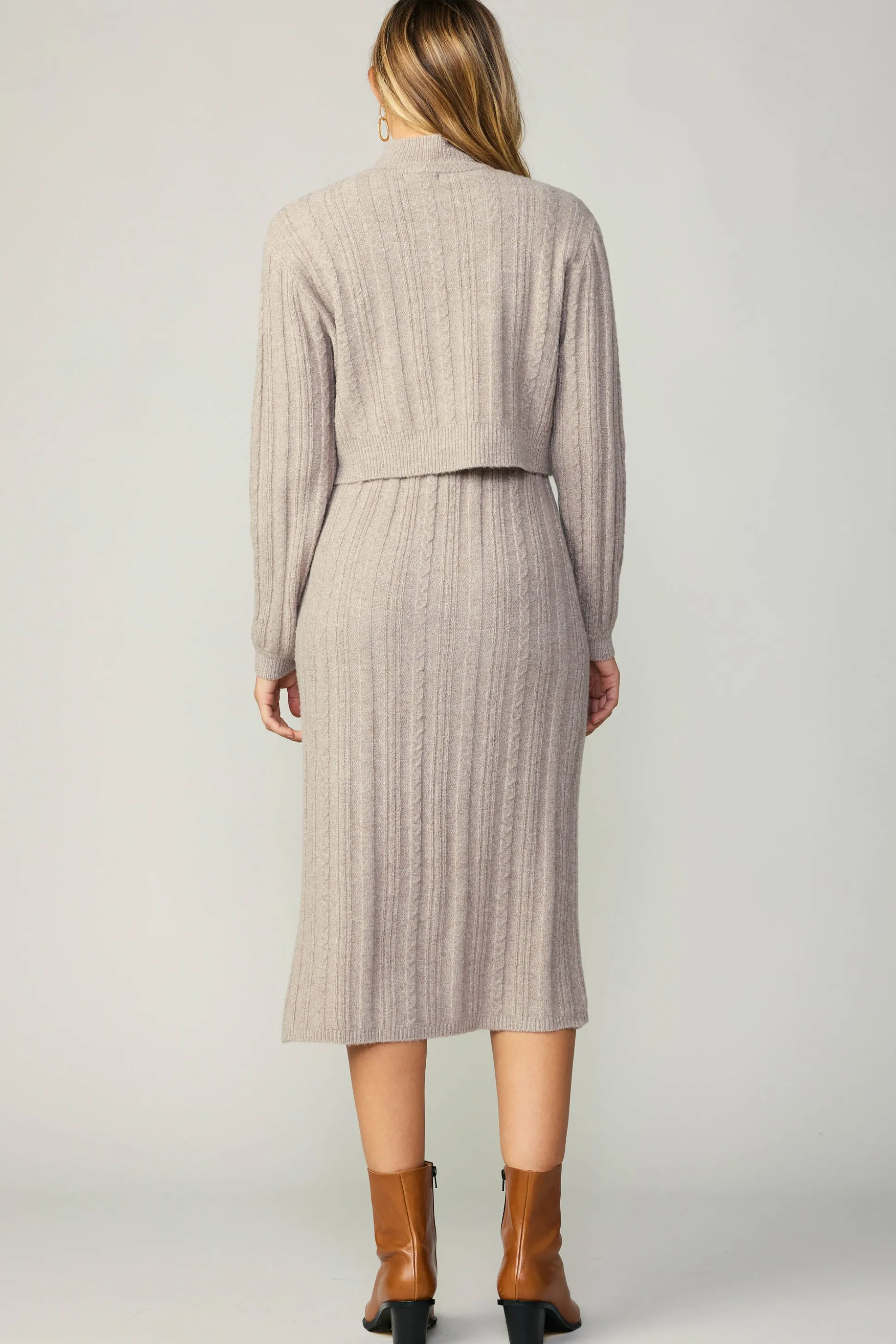 Layered Sweater Midi Dress<Current Air Outlet