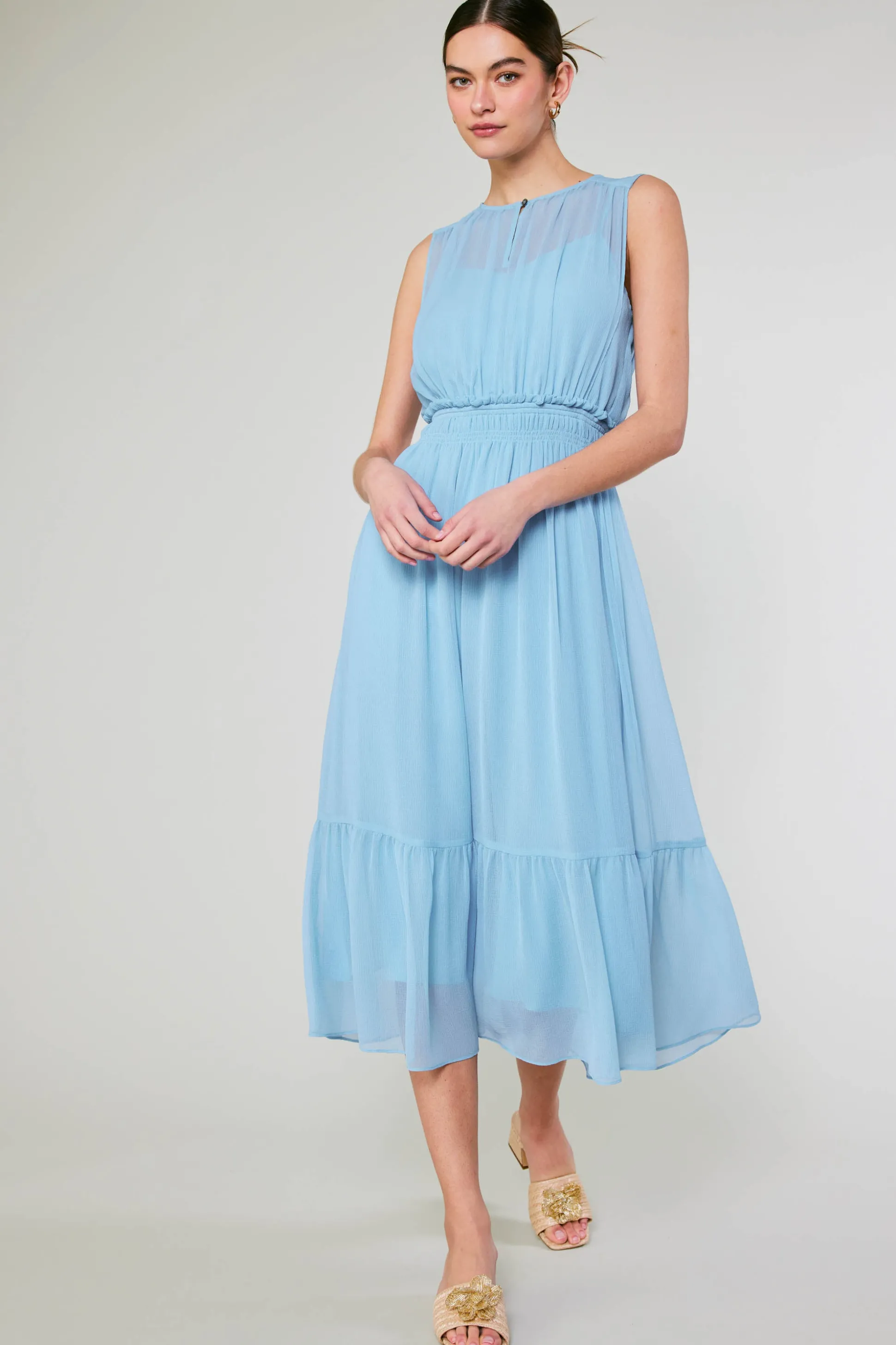 Overlayed Midi Dress<Current Air Best