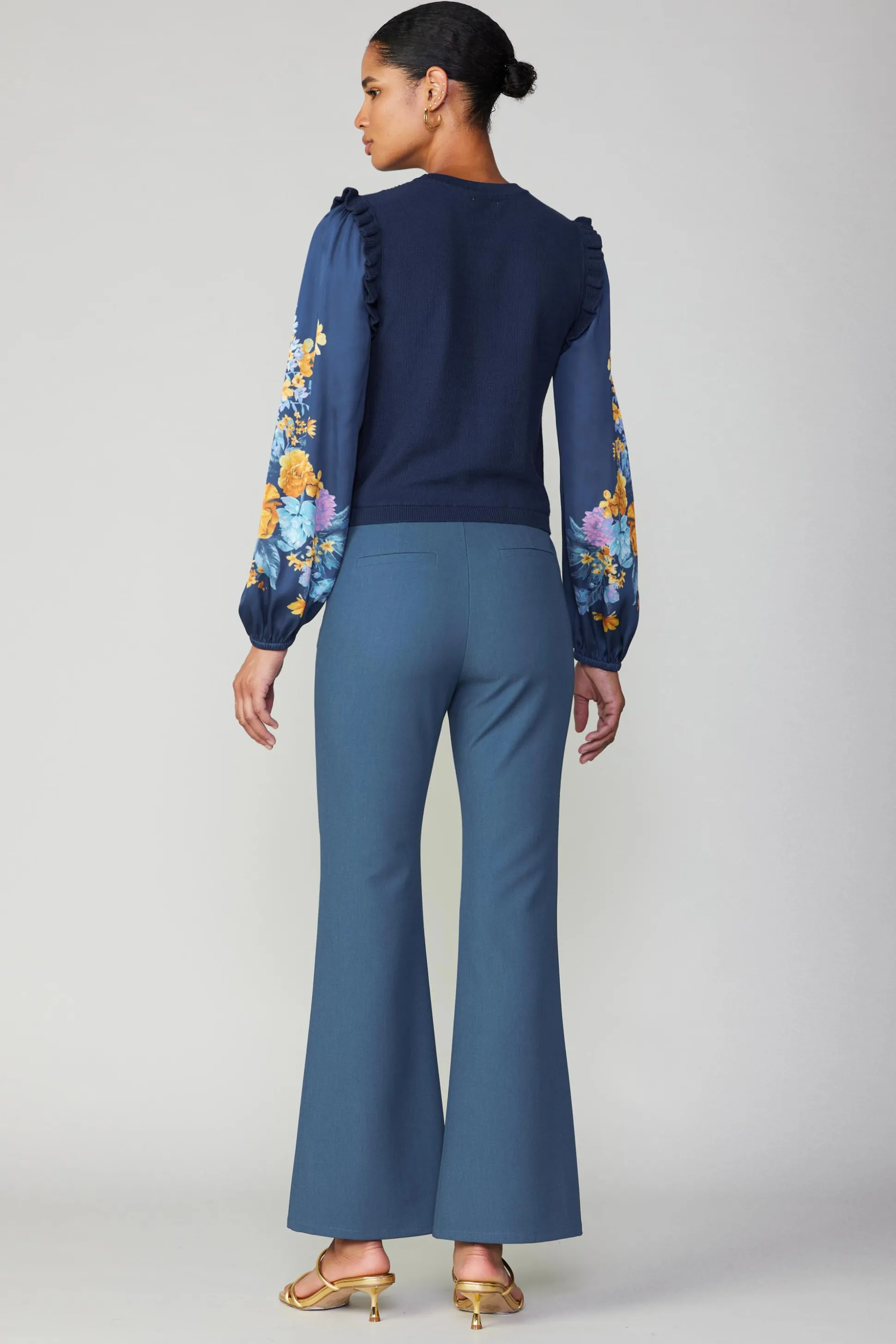 Floral Print Contrast Sweater Top<Current Air Discount