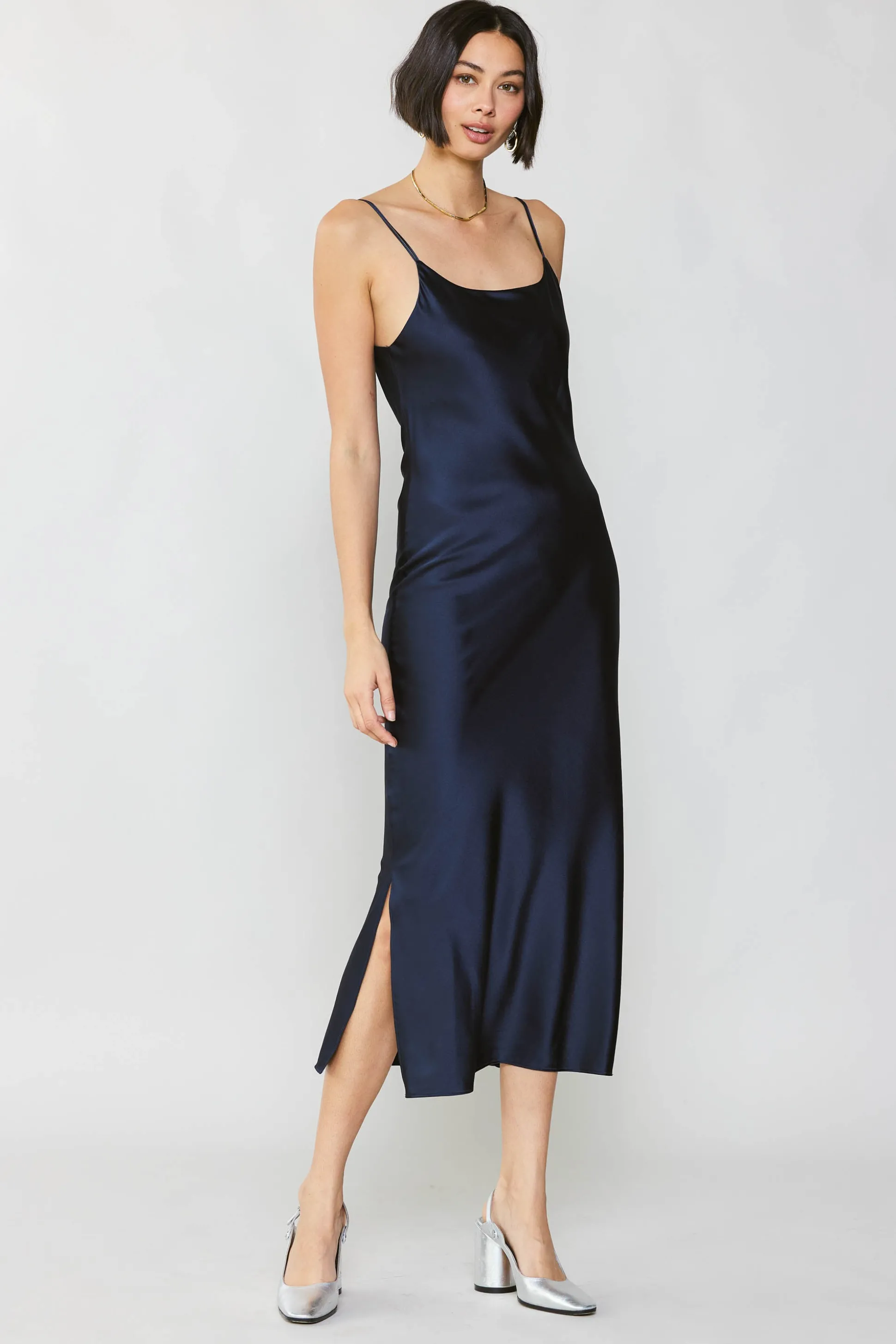 Silk Bias Midi Dress<Current Air Best