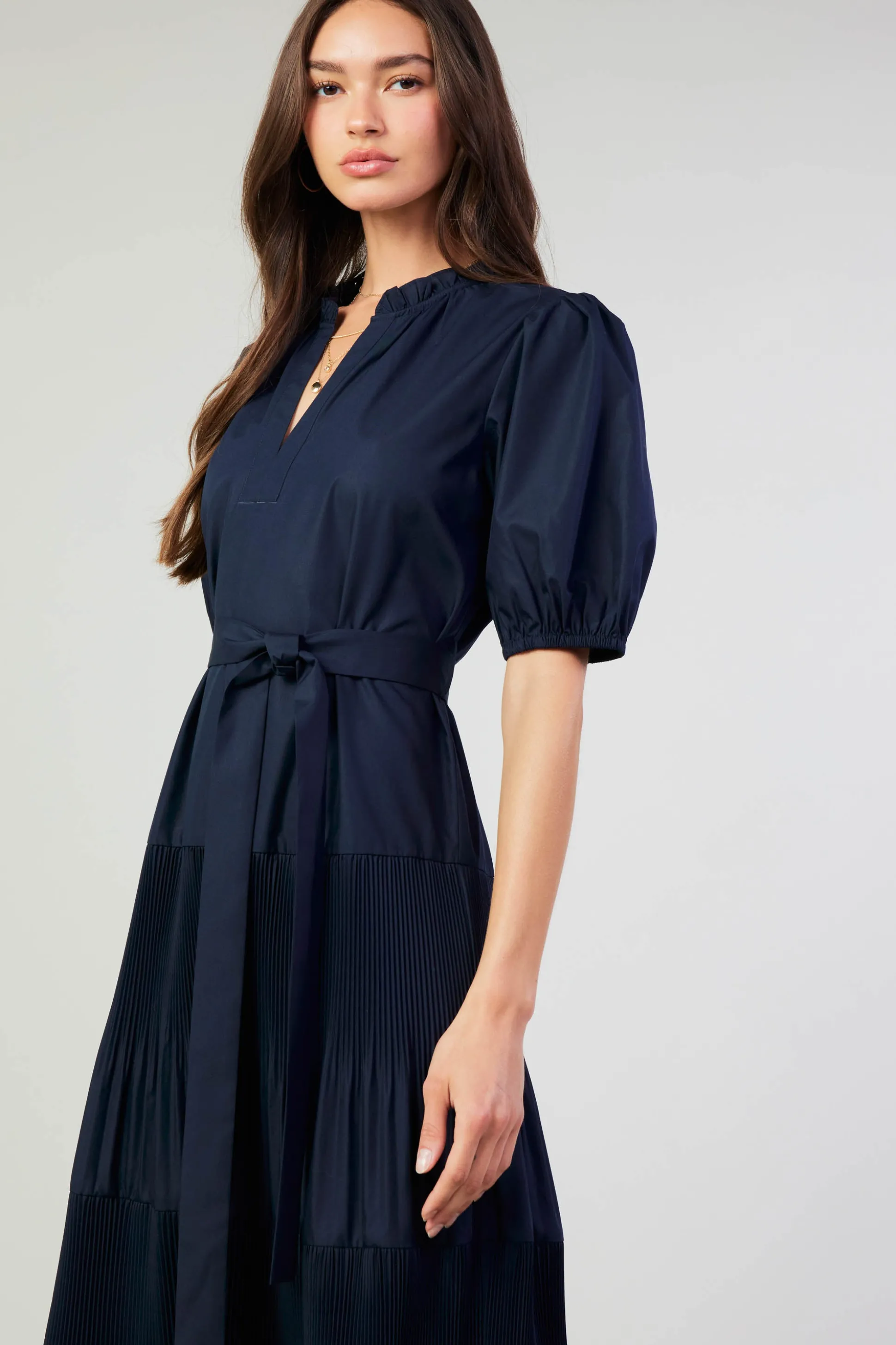 Ilana Pleated Midi Dress<Current Air Best