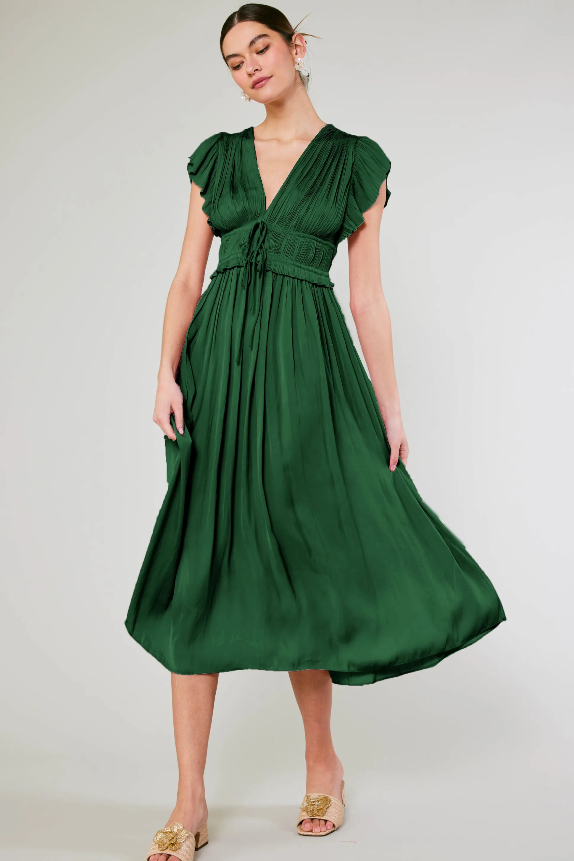 Mara Pleated Maxi Dress<Current Air Discount