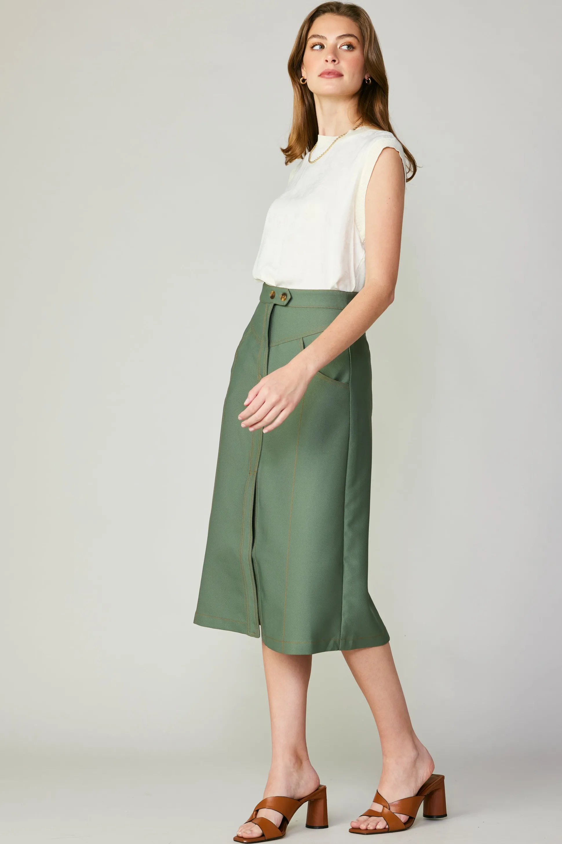 Front Slit Midi Skirt<Current Air Discount