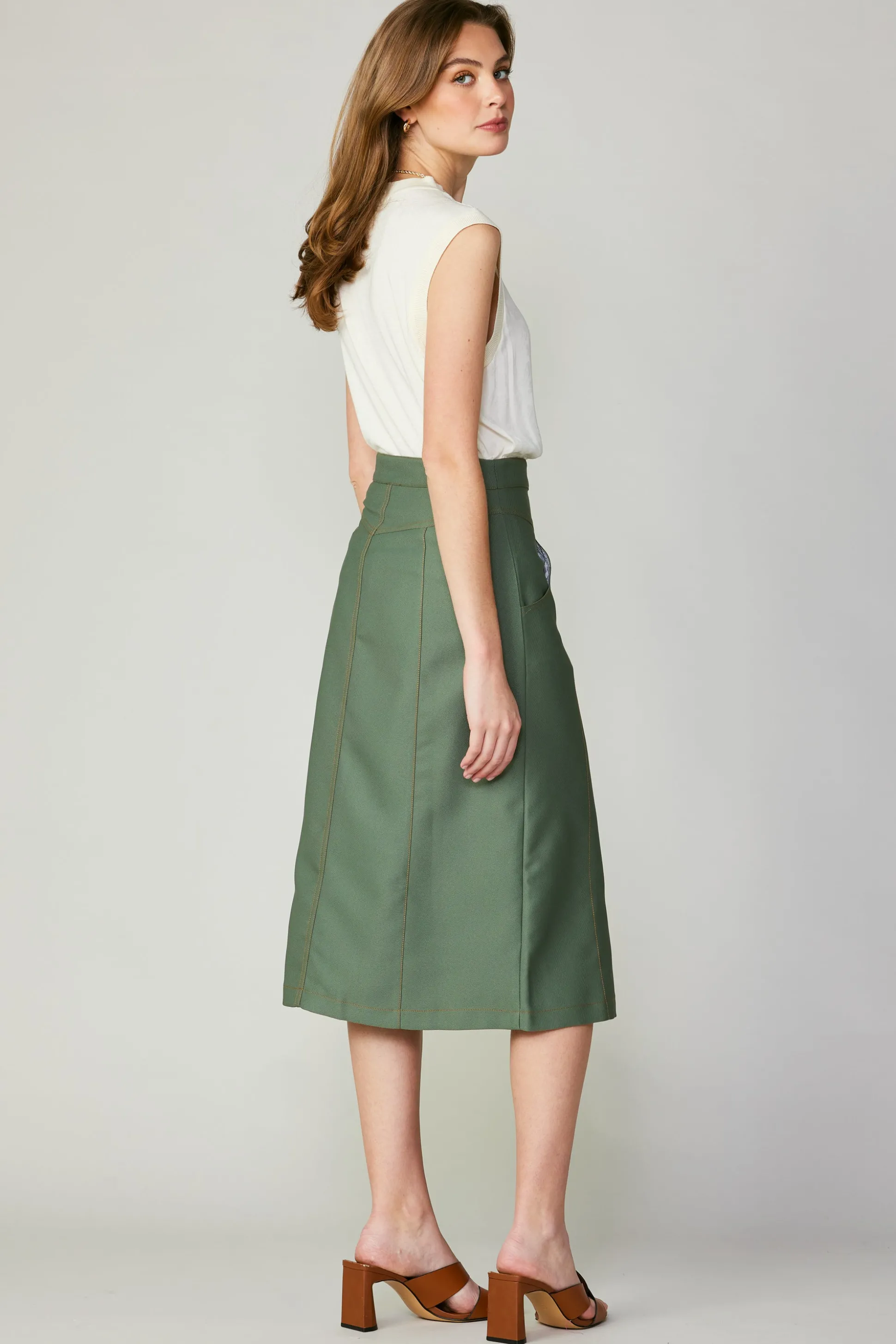 Front Slit Midi Skirt<Current Air Discount