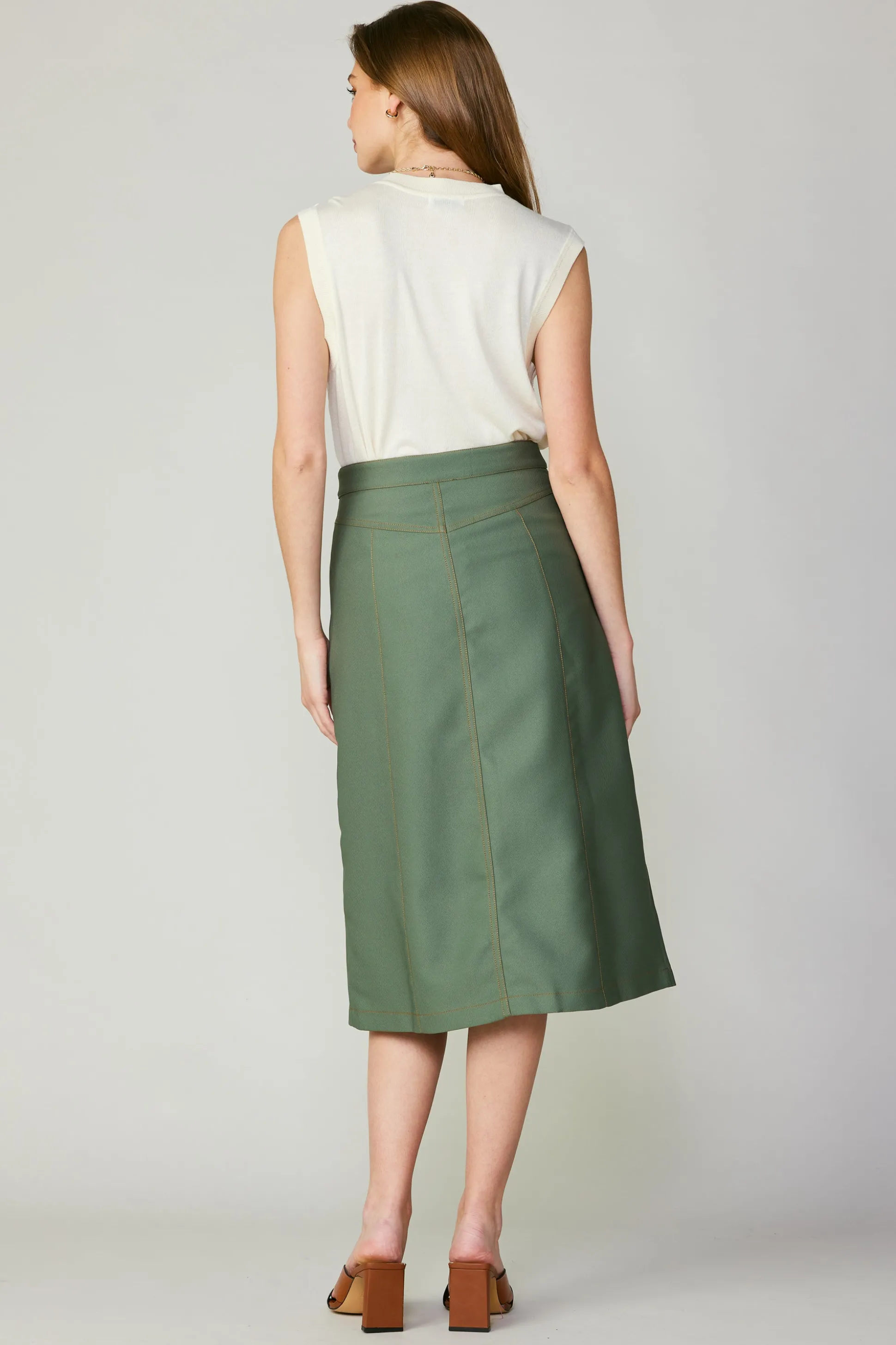 Front Slit Midi Skirt<Current Air Discount
