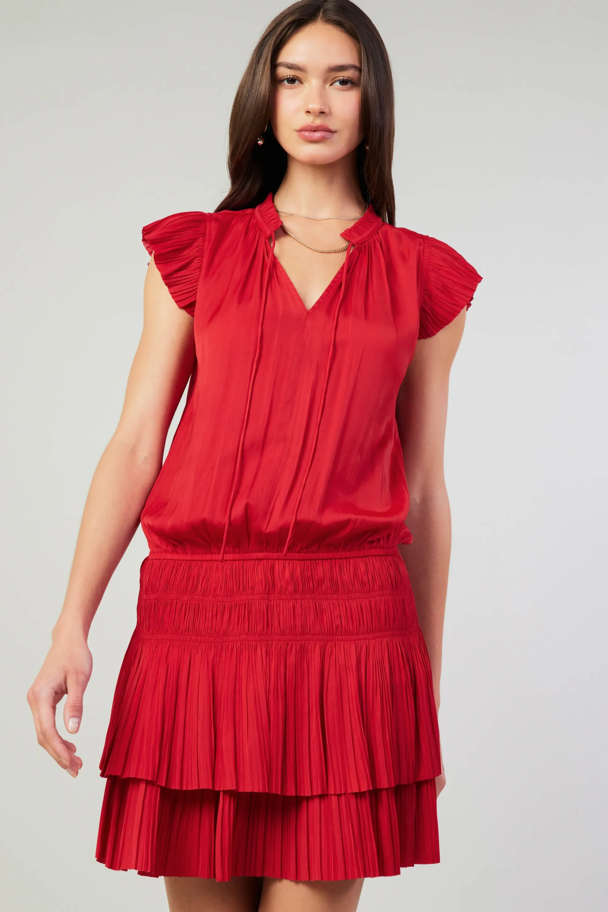 Zoey Pleated Mini Dress<Current Air Online