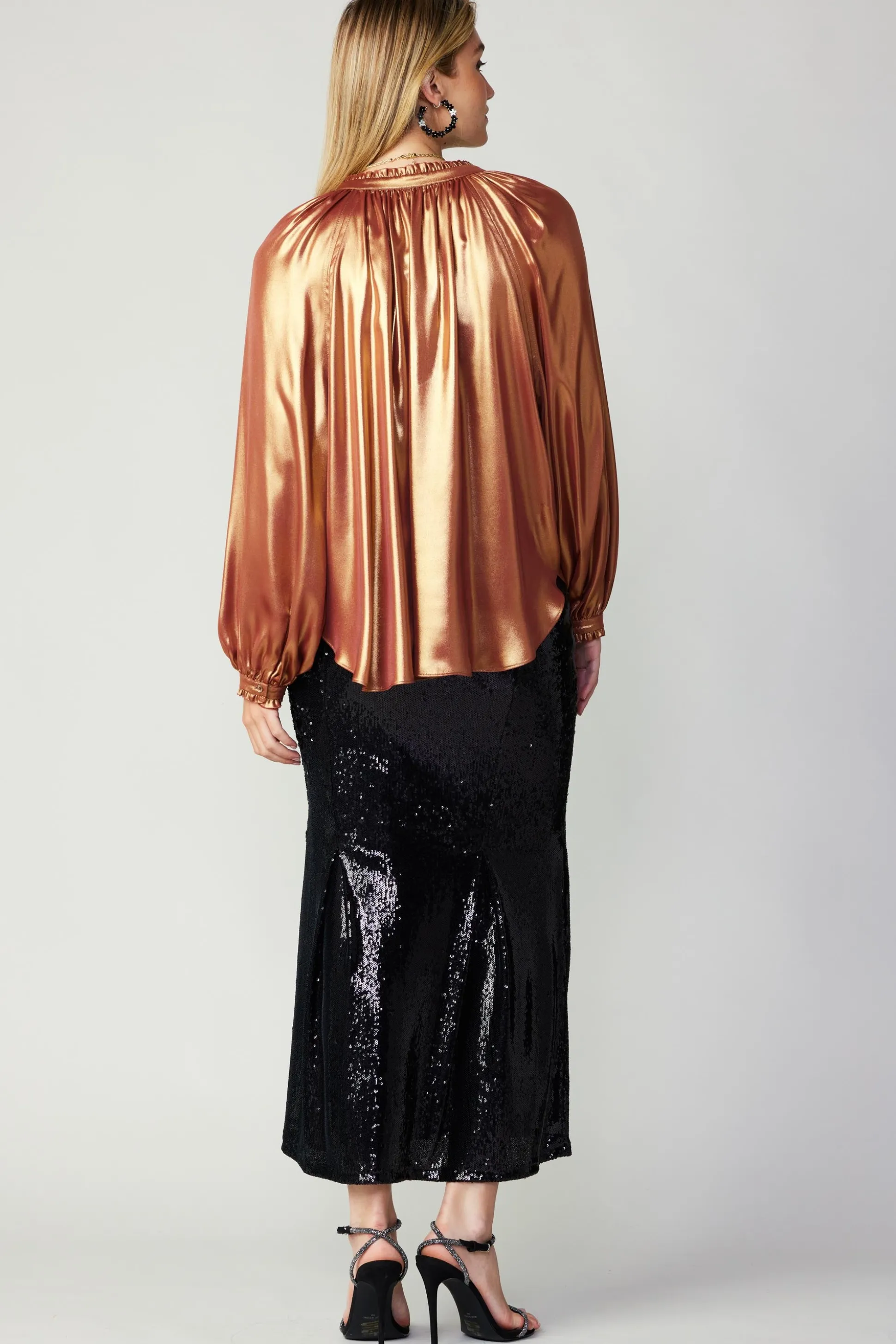 Lustrous Cuffed Blouse<Current Air Online